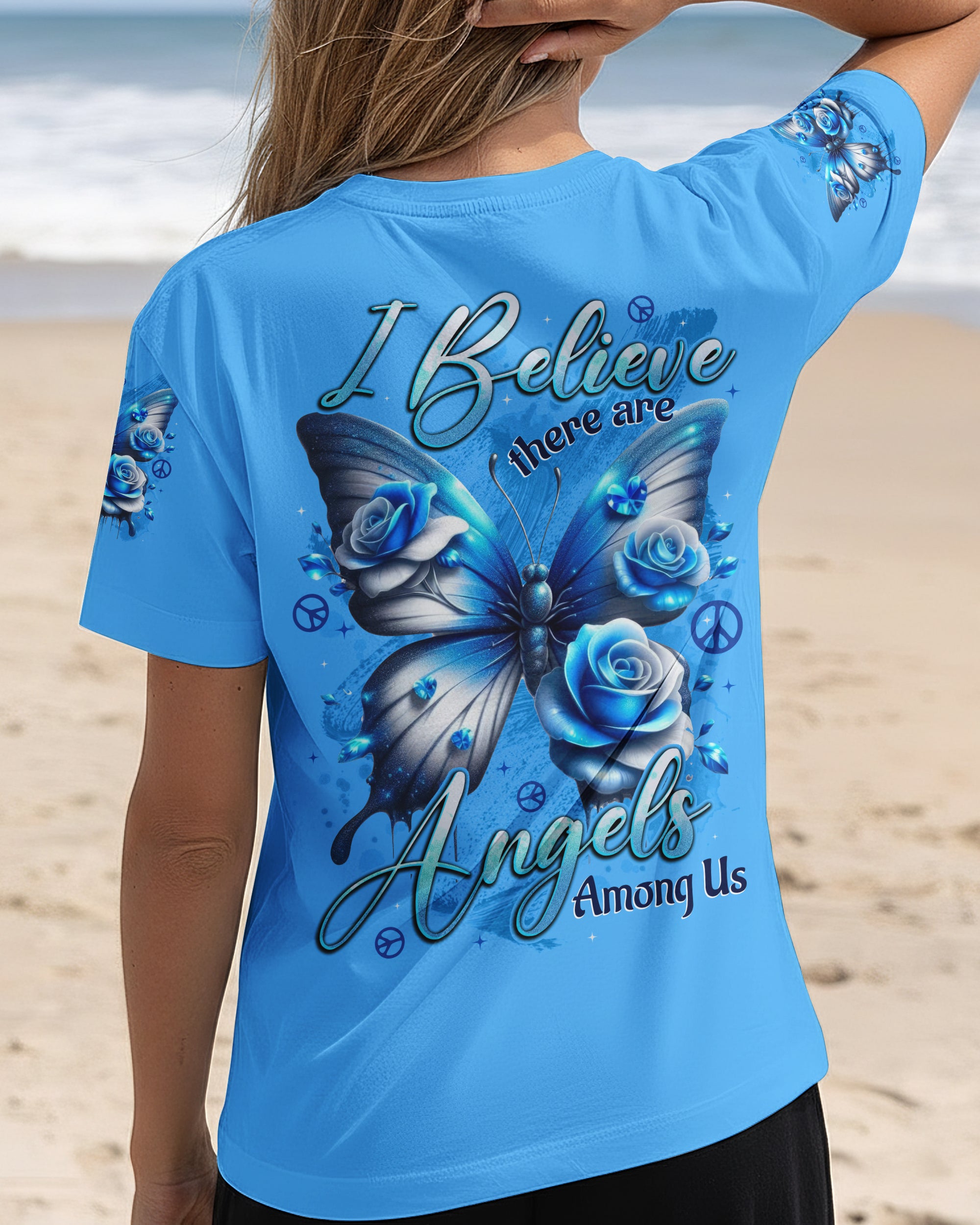 I BELIEVE THERE ARE ANGELS AMONG US BUTTERFLY ALL OVER PRINT - TYTD0801261