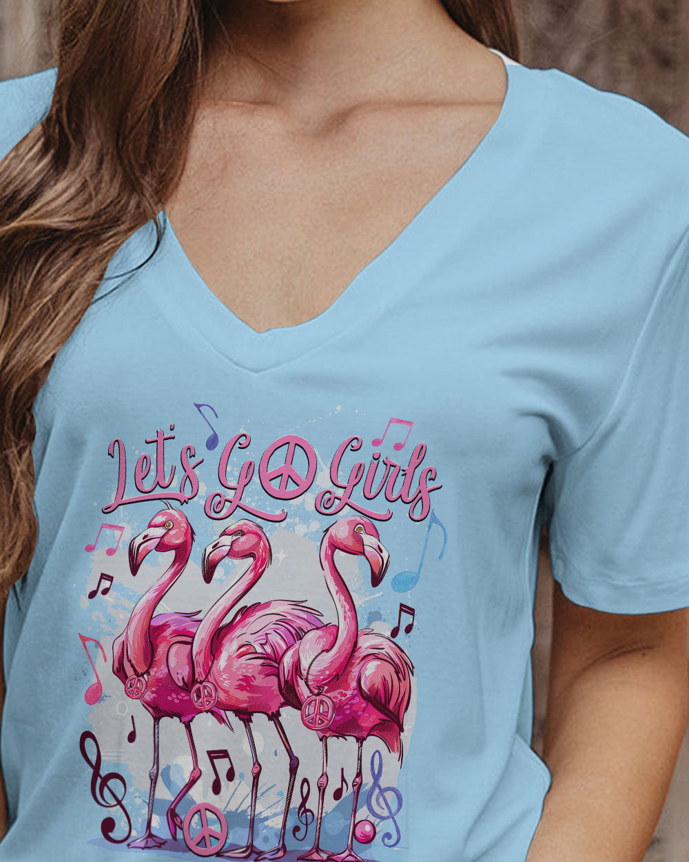 LET'S GO GIRLS FLAMINGOS ALL OVER PRINT - TYTD0804241