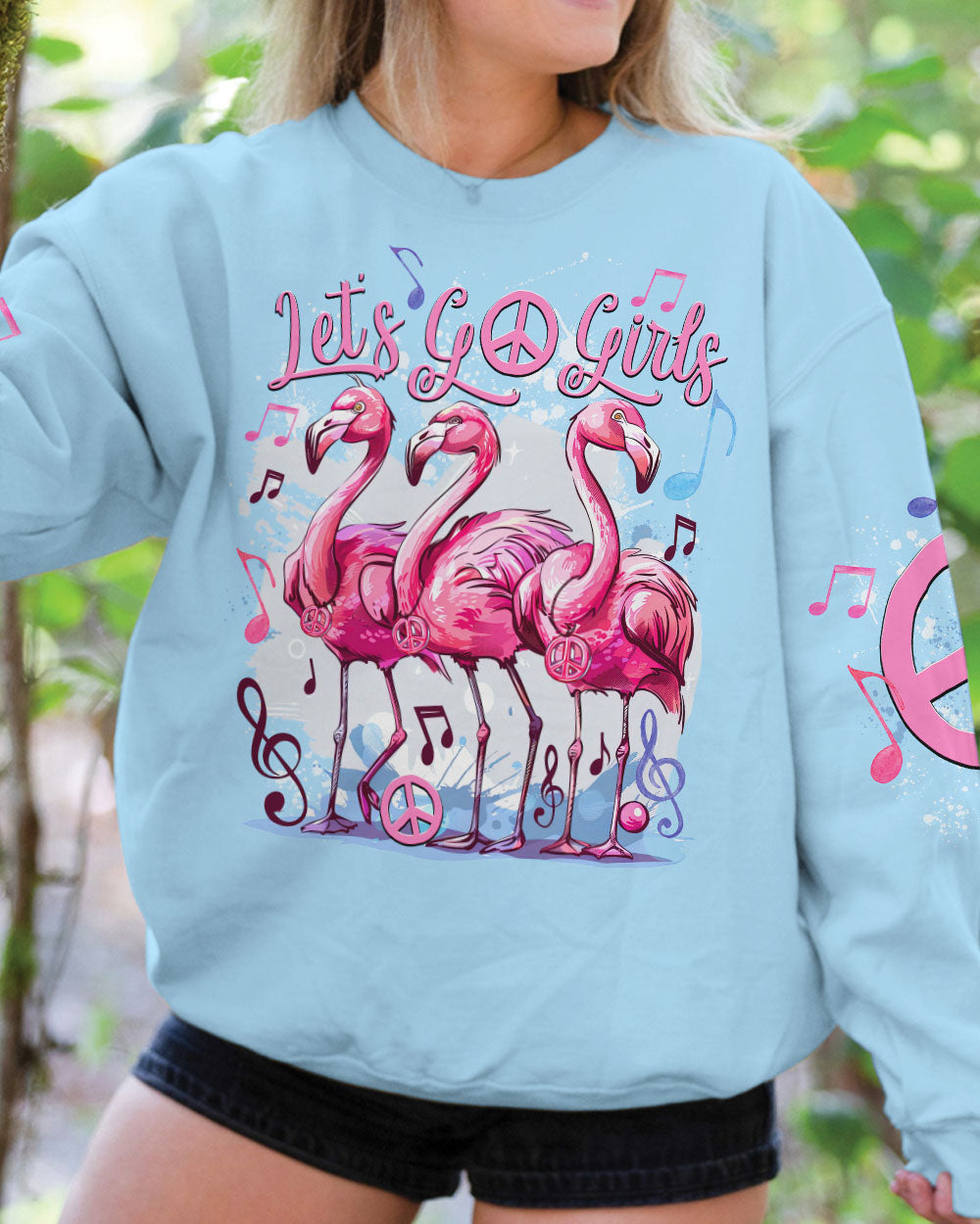 LET'S GO GIRLS FLAMINGOS ALL OVER PRINT - TYTD0804241