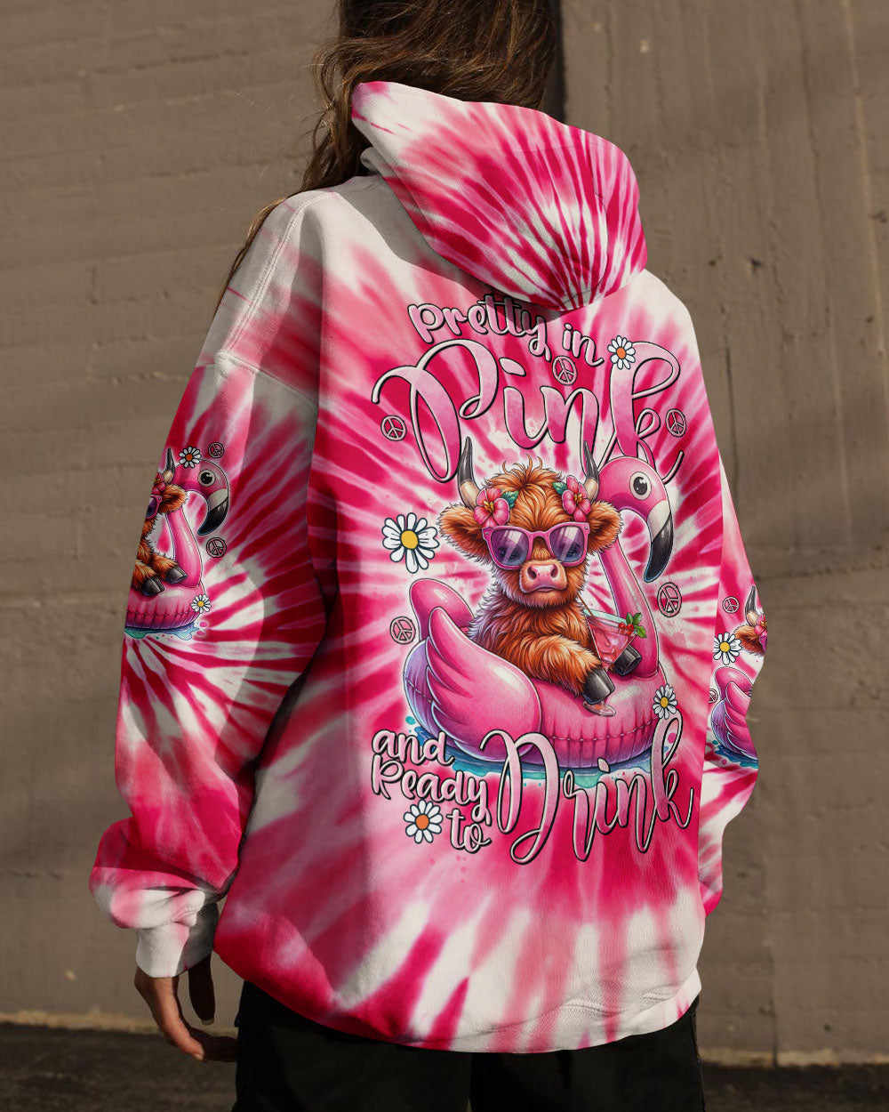 PRETTY IN PINK HEIFER TIE DYE ALL OVER PRINT - TYTD0807242