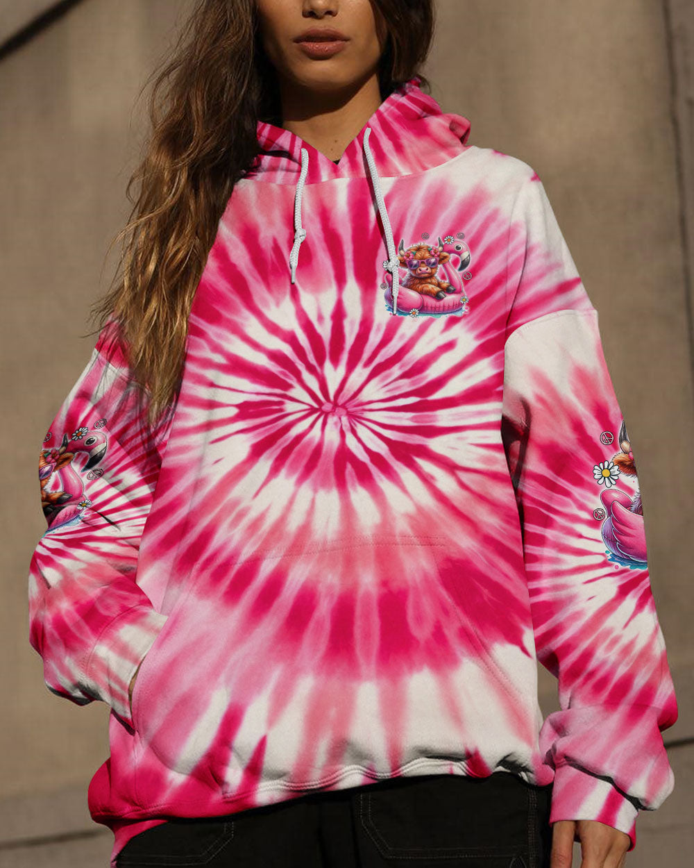 PRETTY IN PINK HEIFER TIE DYE ALL OVER PRINT - TYTD0807242
