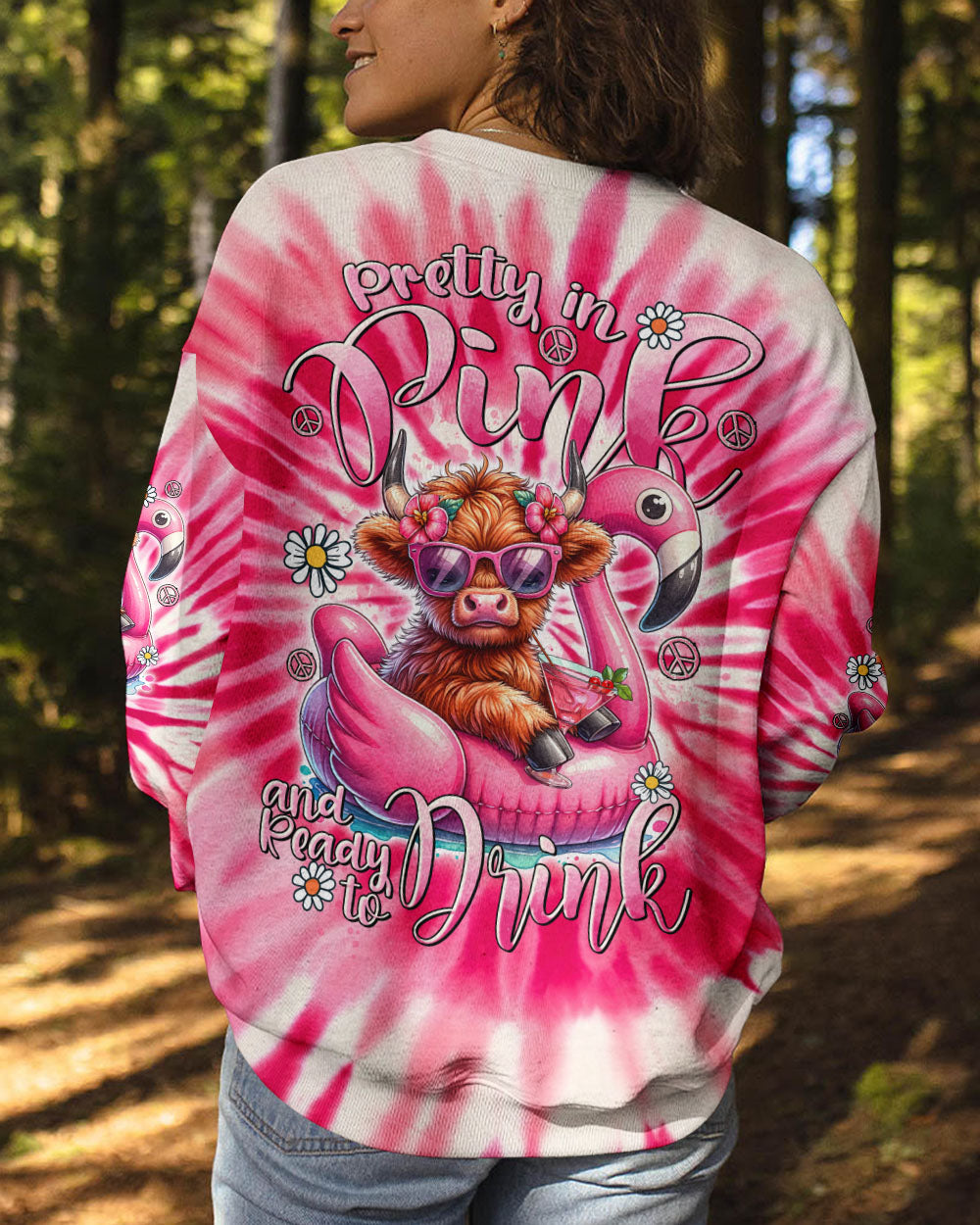 PRETTY IN PINK HEIFER TIE DYE ALL OVER PRINT - TYTD0807242
