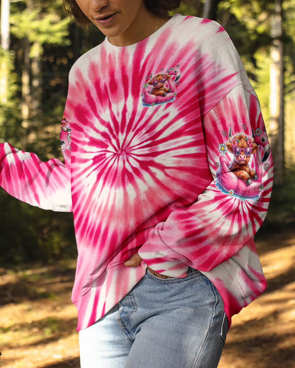 PRETTY IN PINK HEIFER TIE DYE ALL OVER PRINT - TYTD0807242