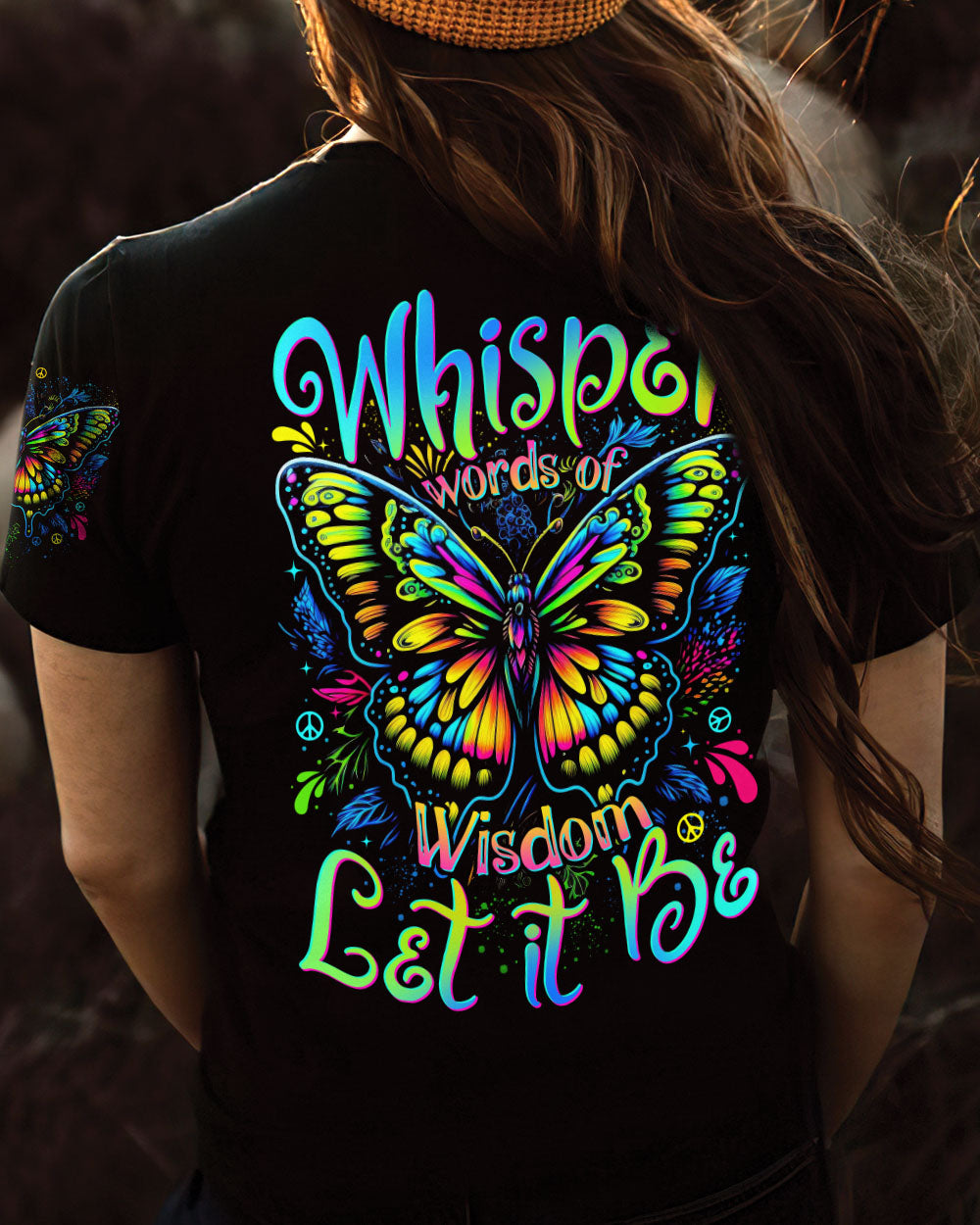 WHISPER WORDS OF WISDOM LET IT BE BUTTERFLY ALL OVER PRINT - TYTD0807252