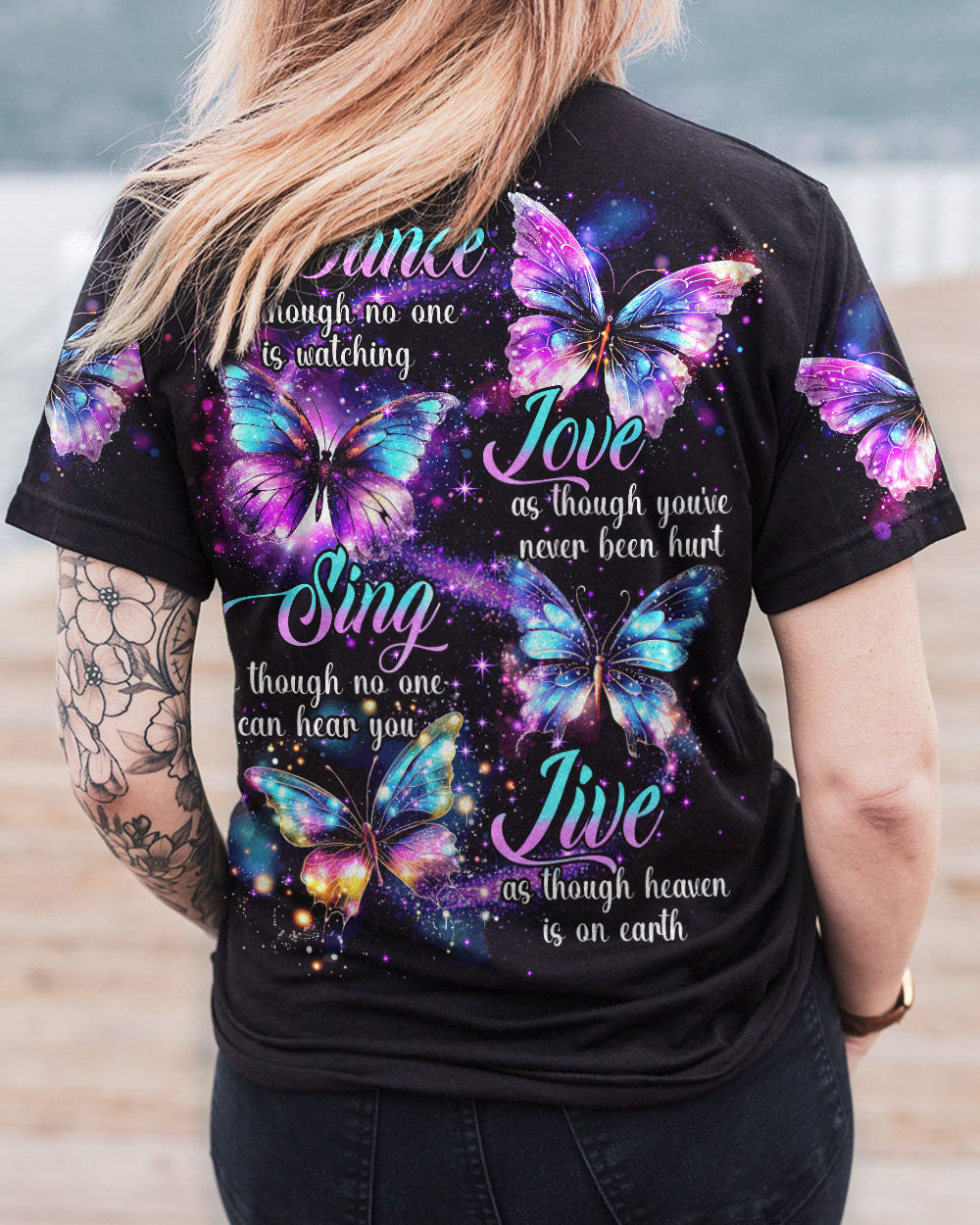 DANCE AS THOUGH NO ONE IS WATCHING BUTTERFLY ALL OVER PRINT - TYTD0808231