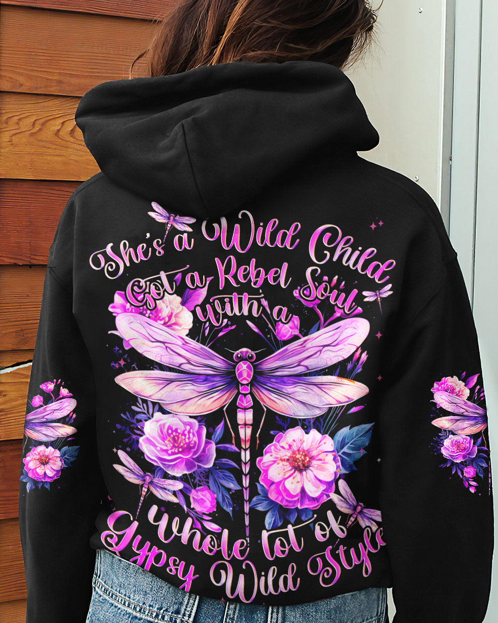SHE'S A WILD CHILD DRAGONFLY ALL OVER PRINT - TYTD0809233