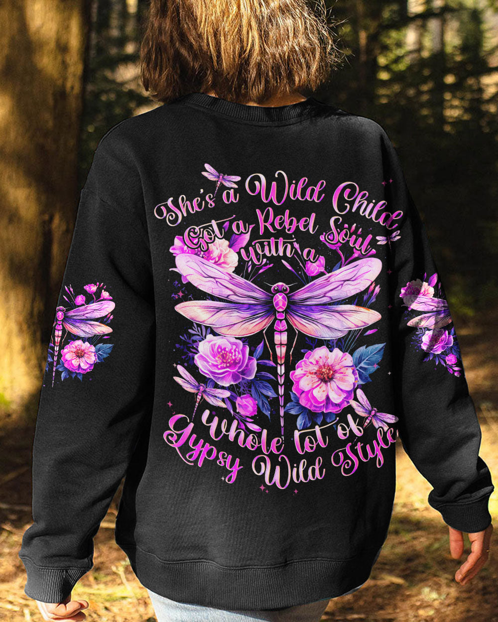 SHE'S A WILD CHILD DRAGONFLY ALL OVER PRINT - TYTD0809233