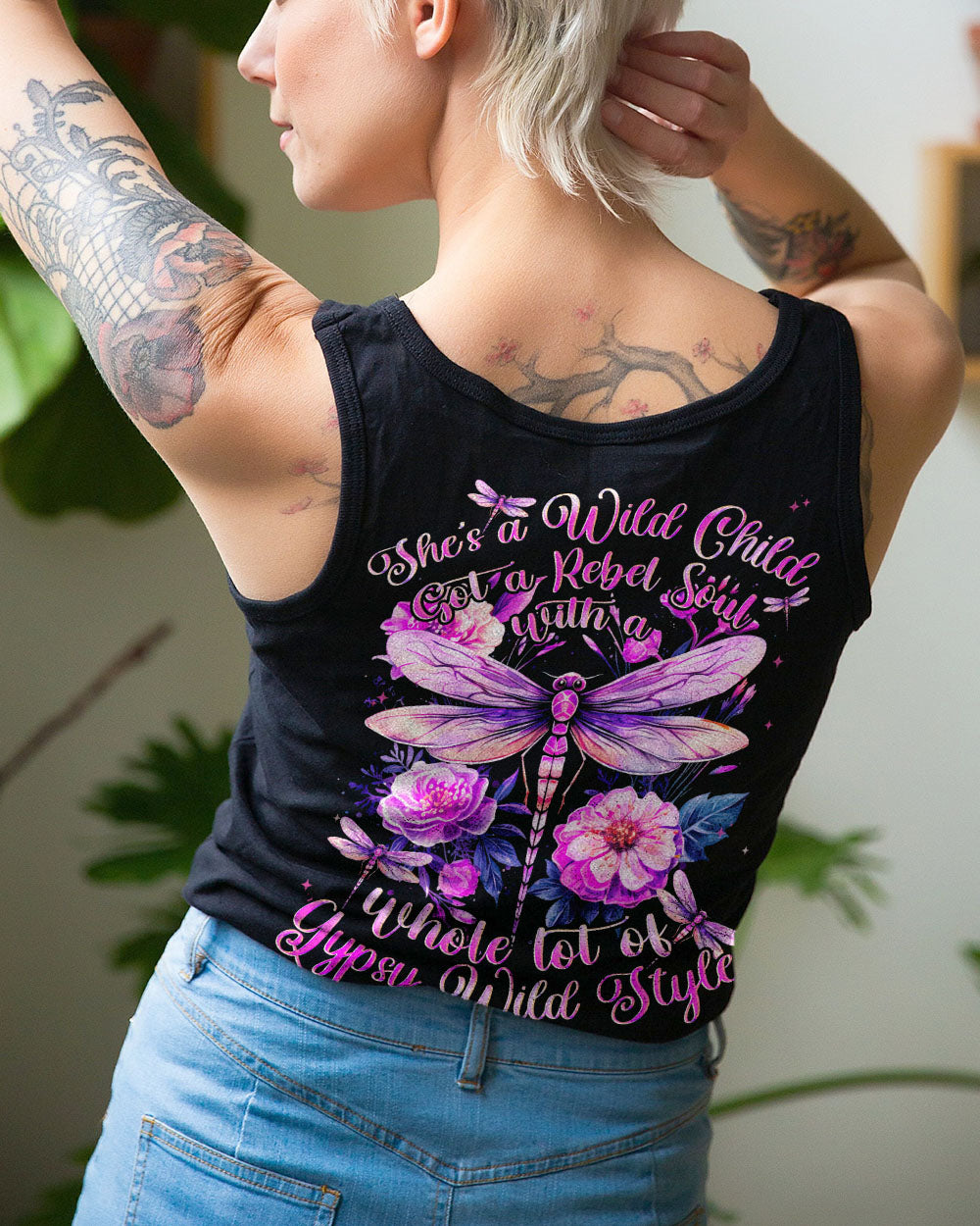 SHE'S A WILD CHILD DRAGONFLY ALL OVER PRINT - TYTD0809233