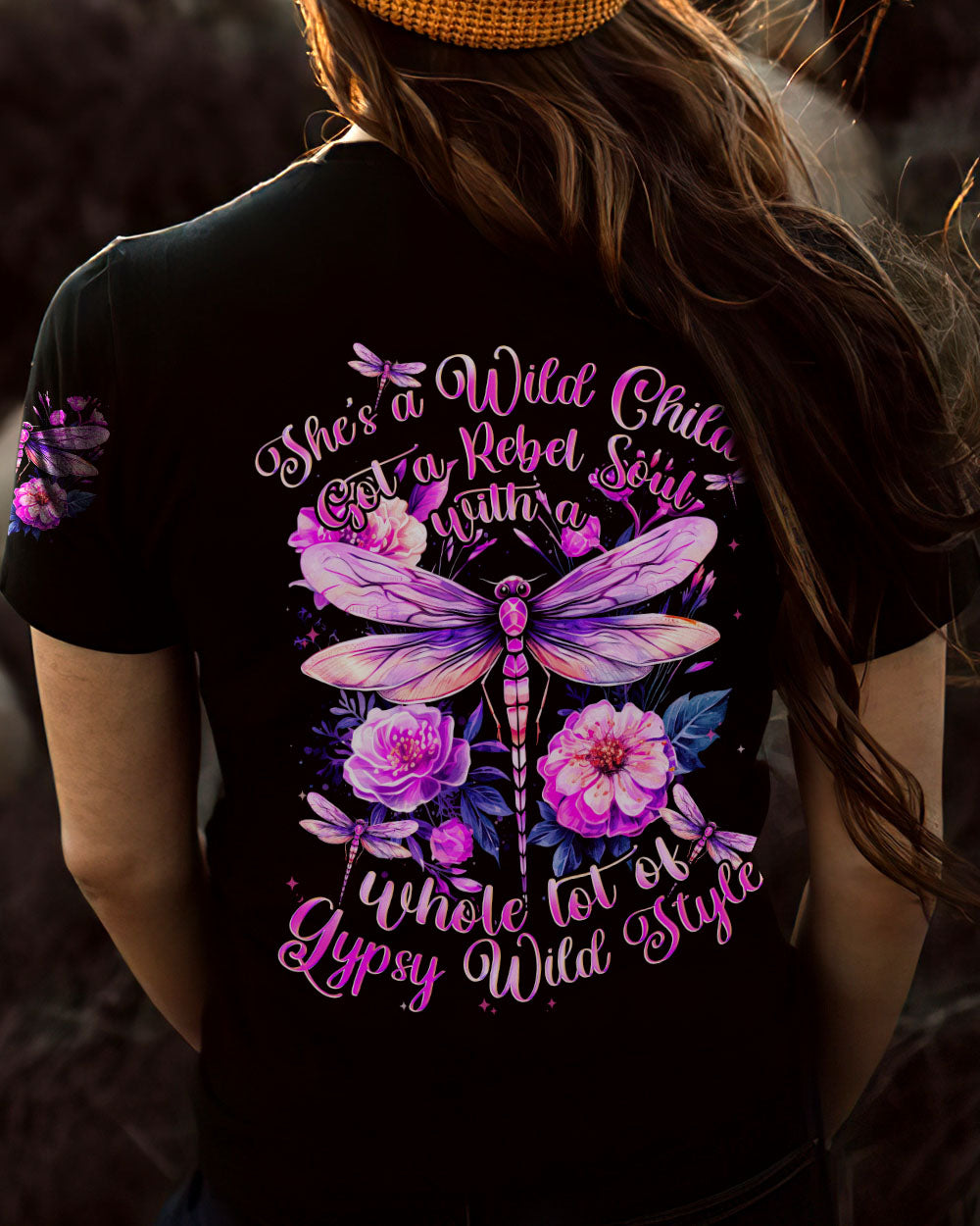 SHE'S A WILD CHILD DRAGONFLY ALL OVER PRINT - TYTD0809233