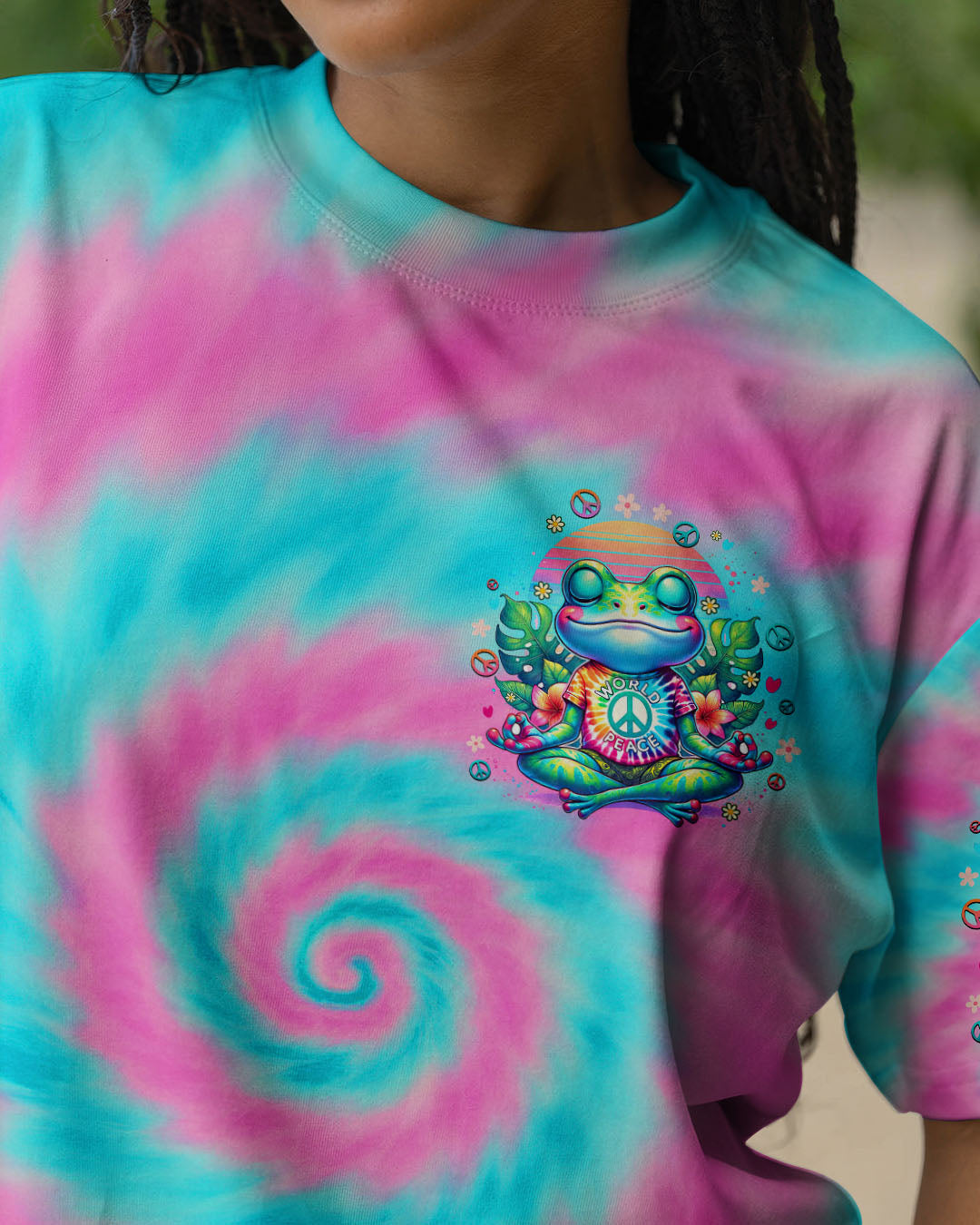 JUST BREATHE FROG TIE DYE ALL OVER PRINT - TYTD0809253