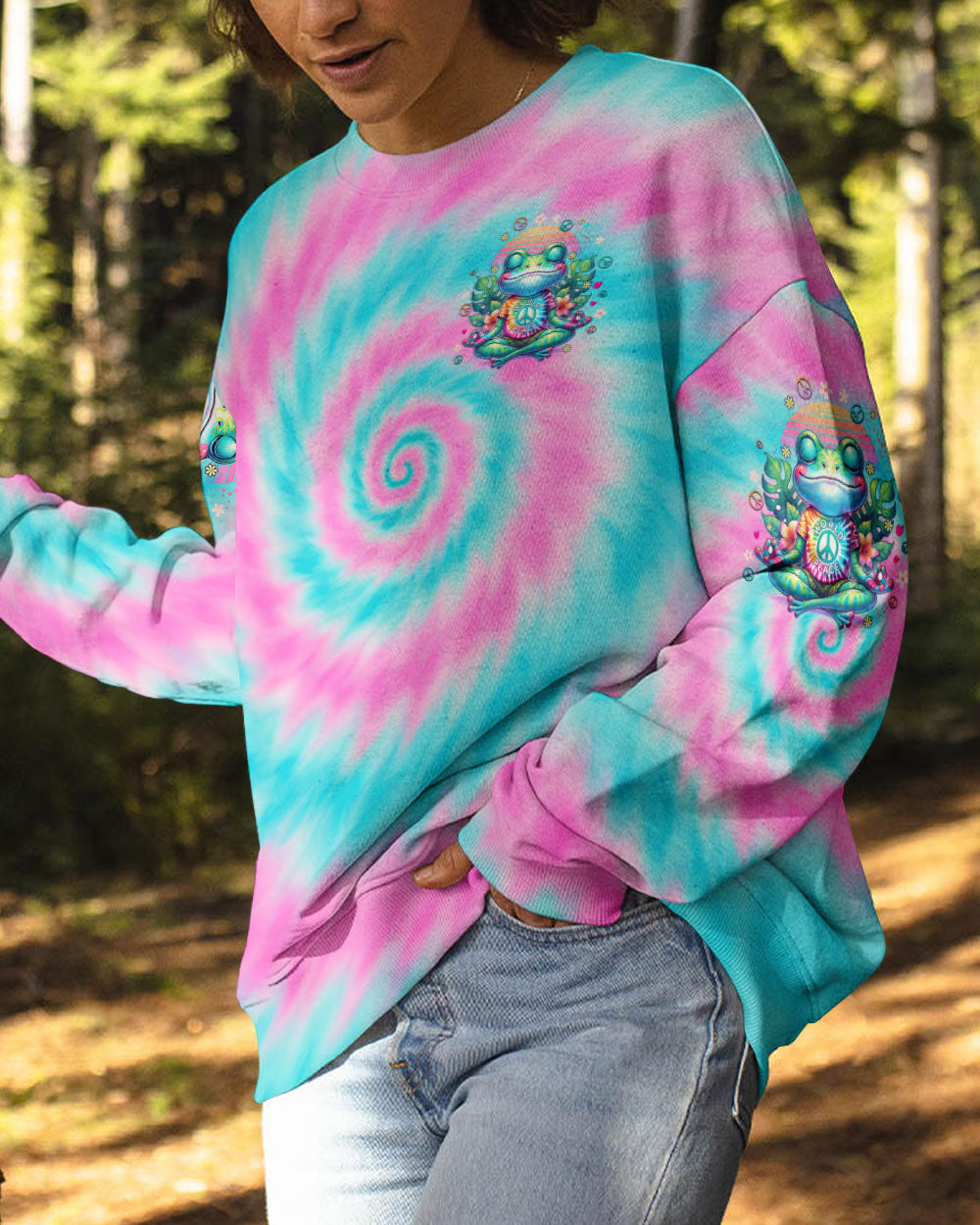 JUST BREATHE FROG TIE DYE ALL OVER PRINT - TYTD0809253