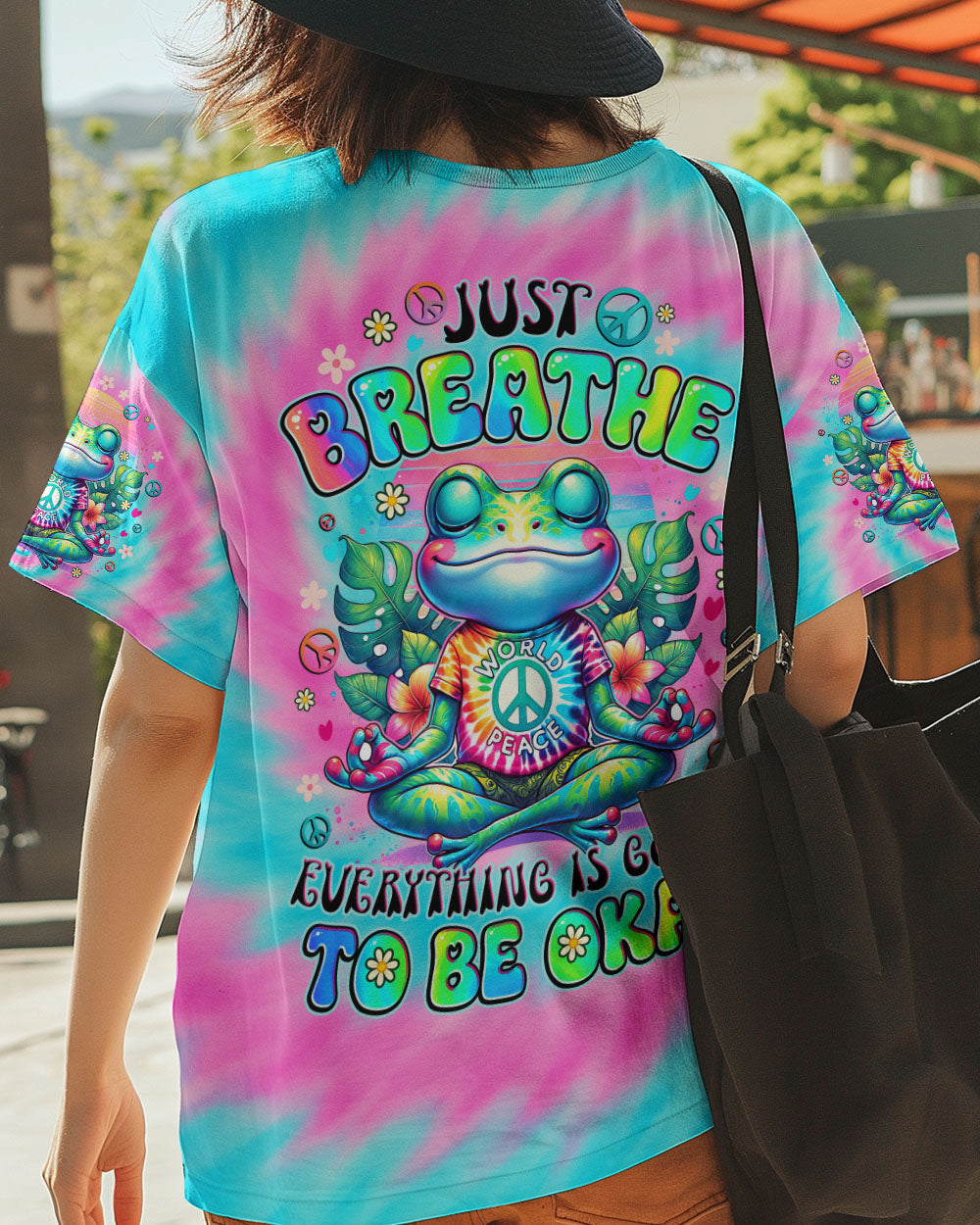 JUST BREATHE FROG TIE DYE ALL OVER PRINT - TYTD0809253