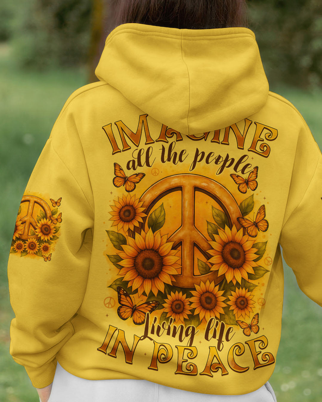 IMAGINE ALL THE PEOPLE LIVING LIFE IN PEACE SUNFLOWER ALL OVER PRINT - TYTD0810251