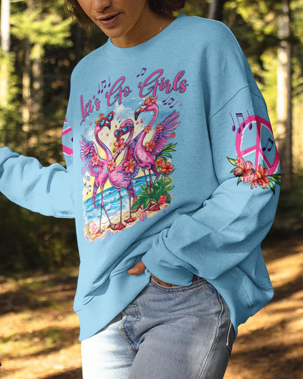 LET'S GO GIRLS FLAMINGOS BEACH ALL OVER PRINT - TYTD0904242