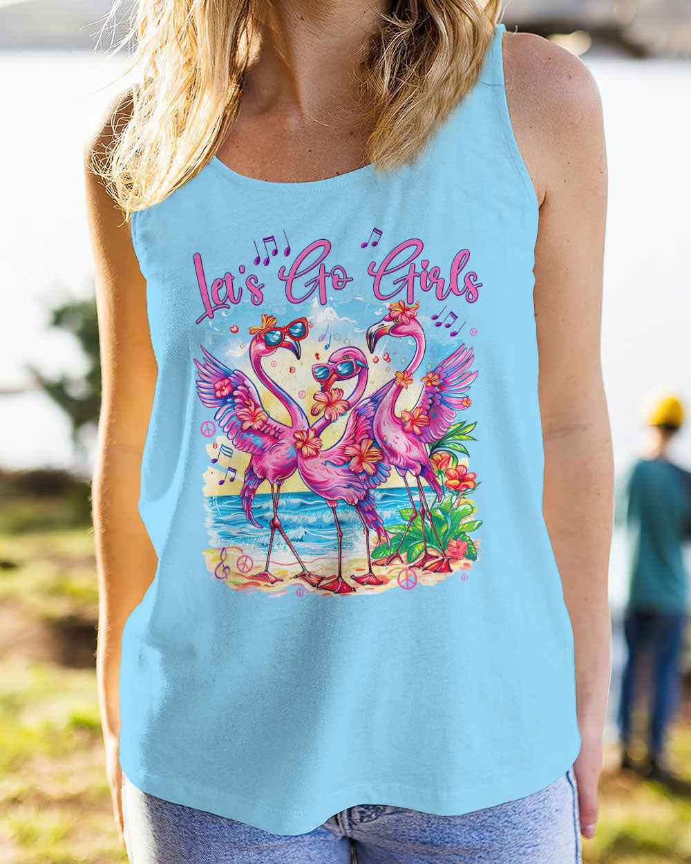 LET'S GO GIRLS FLAMINGOS BEACH ALL OVER PRINT - TYTD0904242