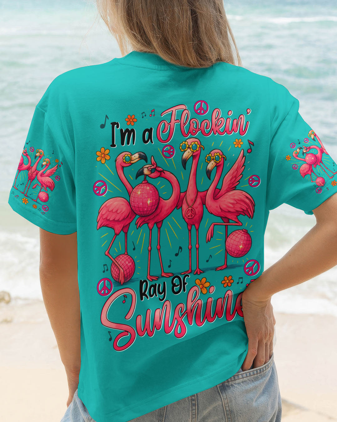 I'M A FLOCKIN' RAY OF SUNSHINE FLAMINGO ALL OVER PRINT - TYTD0904252