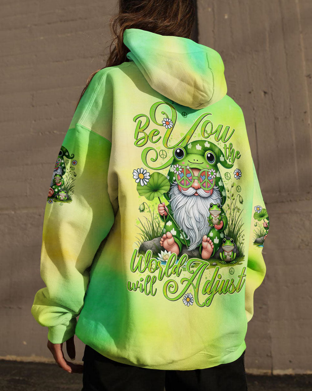 BE YOU THE WORLD WILL ADJUST GNOME FROG ALL OVER PRINT - TYTD0907244