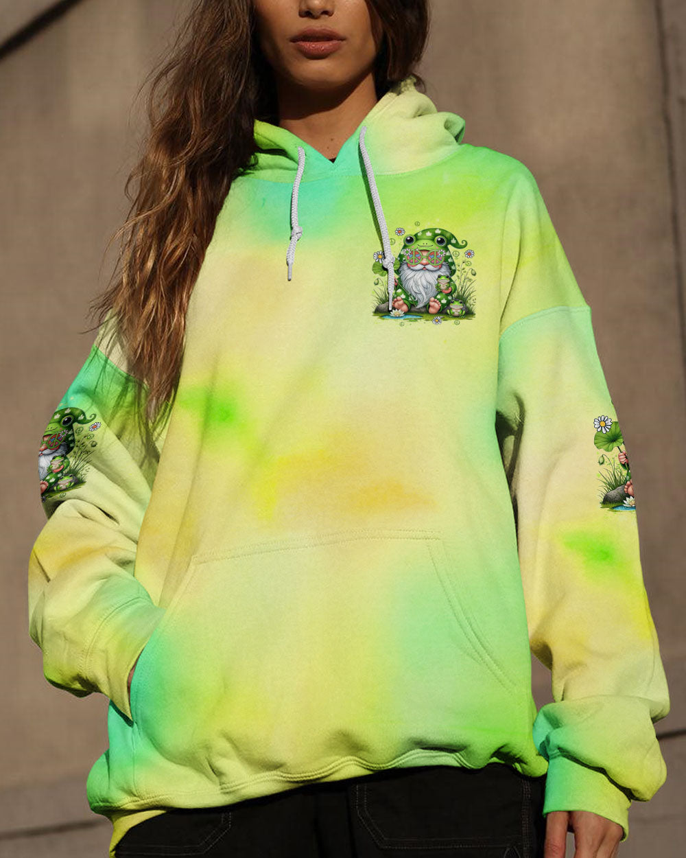 BE YOU THE WORLD WILL ADJUST GNOME FROG ALL OVER PRINT - TYTD0907244