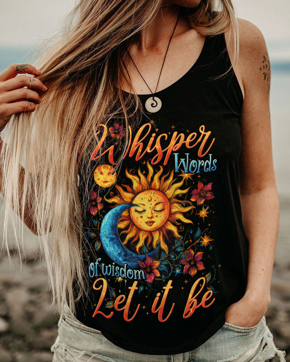 WHISPER WORDS OF WISDOM LET IT BE SUN AND MOON ALL OVER PRINT - TYTD0912242