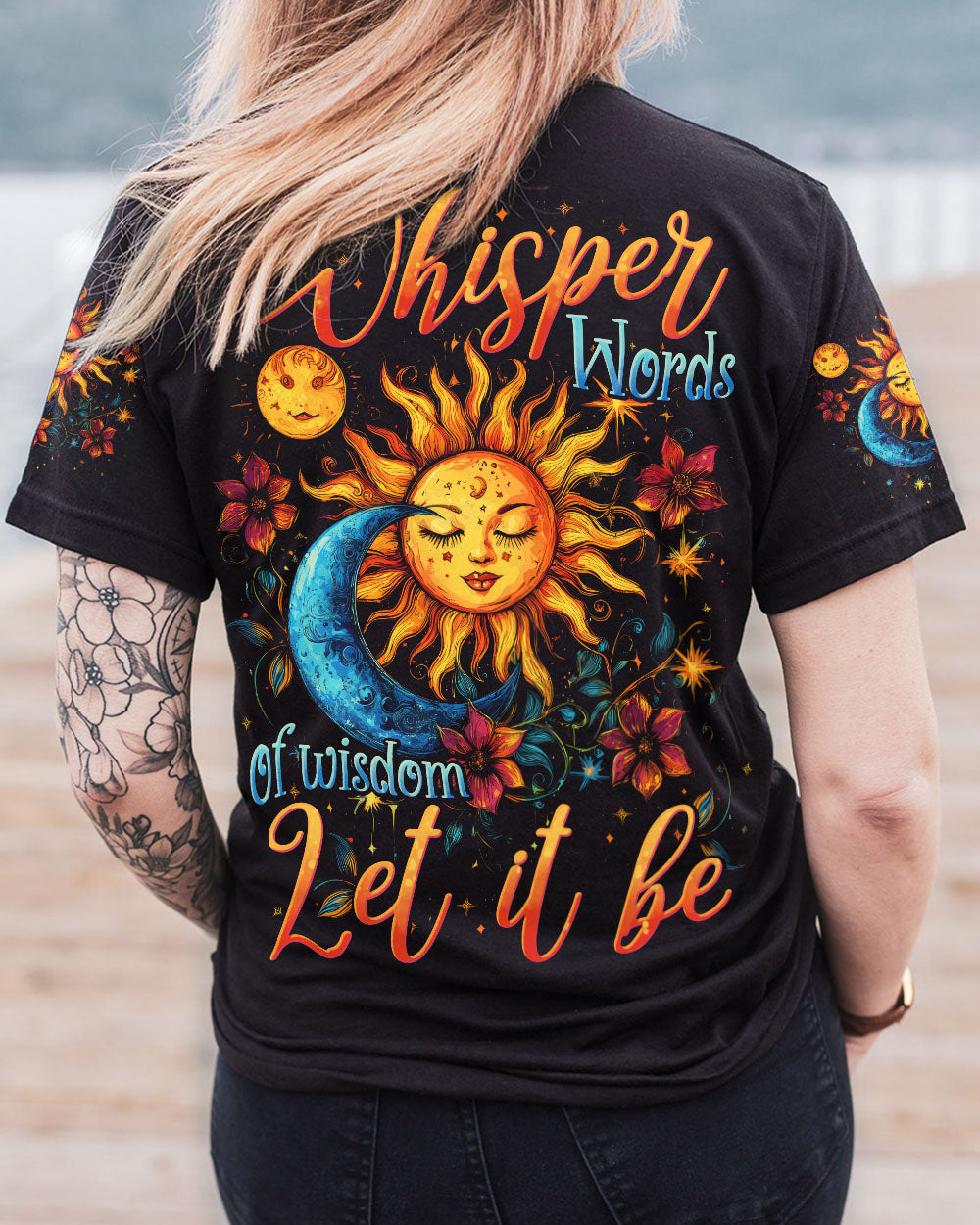 WHISPER WORDS OF WISDOM LET IT BE SUN AND MOON ALL OVER PRINT - TYTD0912242