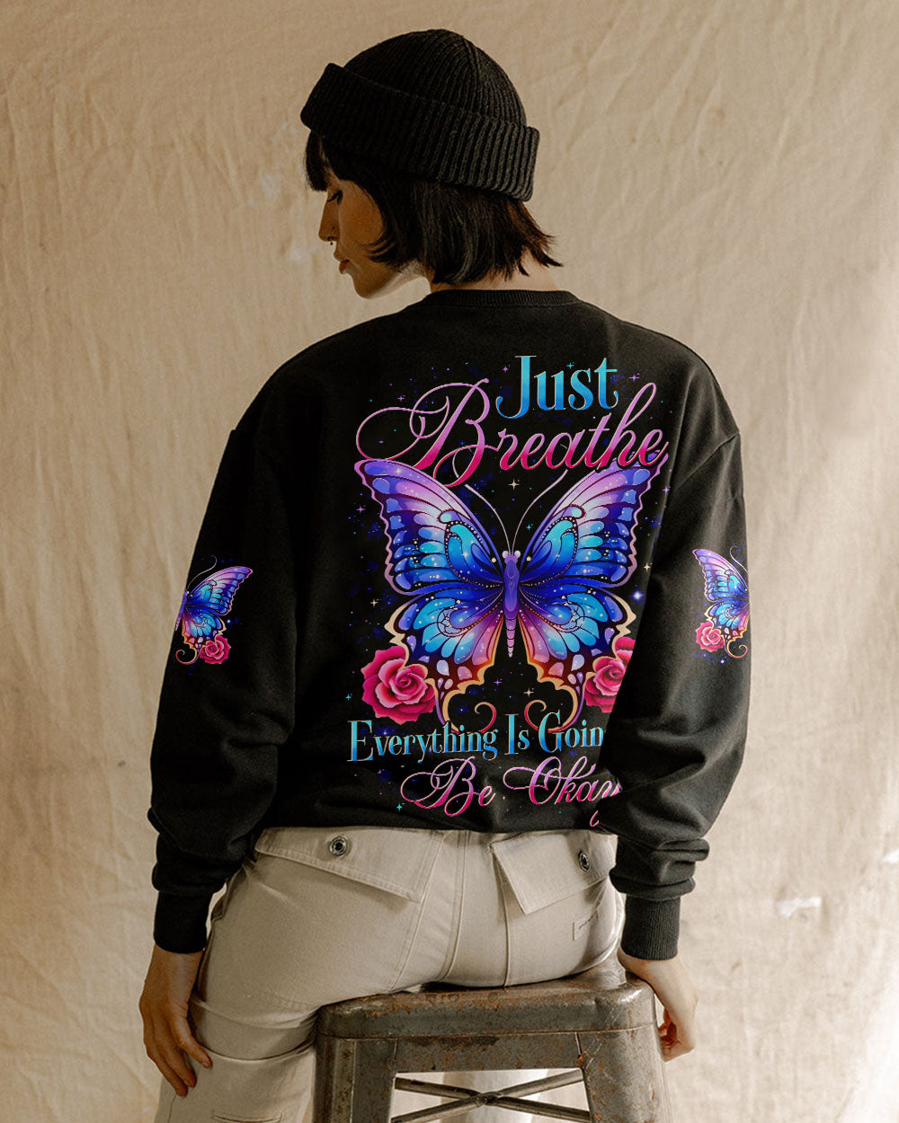 JUST BREATHE BUTTERFLY ALL OVER PRINT - TYTD1002252