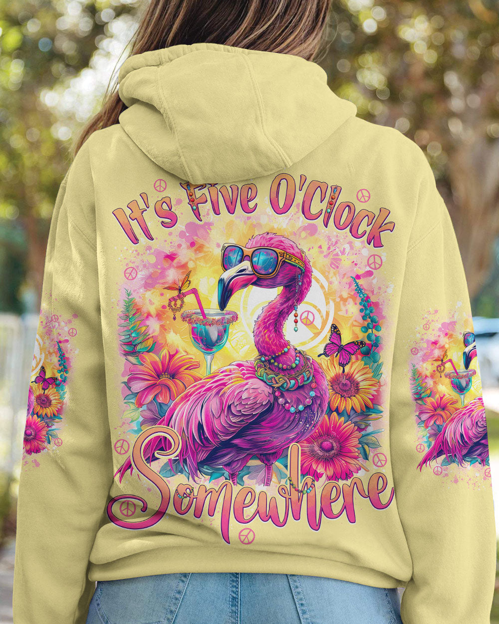 IT'S 5 O CLOCK SOMEWHERE FLAMINGO ALL OVER PRINT - TYTD1004242