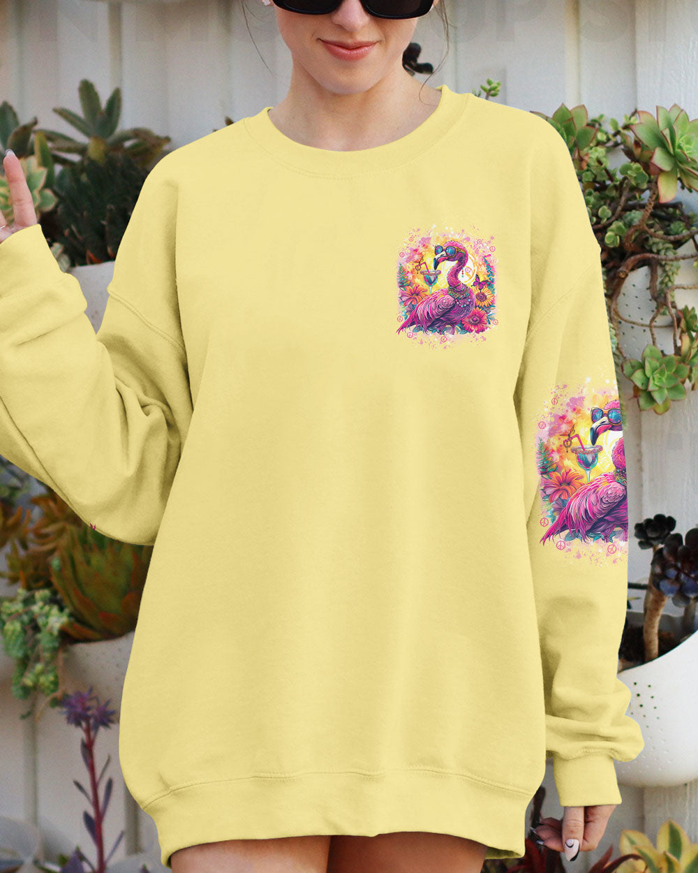 IT'S 5 O CLOCK SOMEWHERE FLAMINGO ALL OVER PRINT - TYTD1004242
