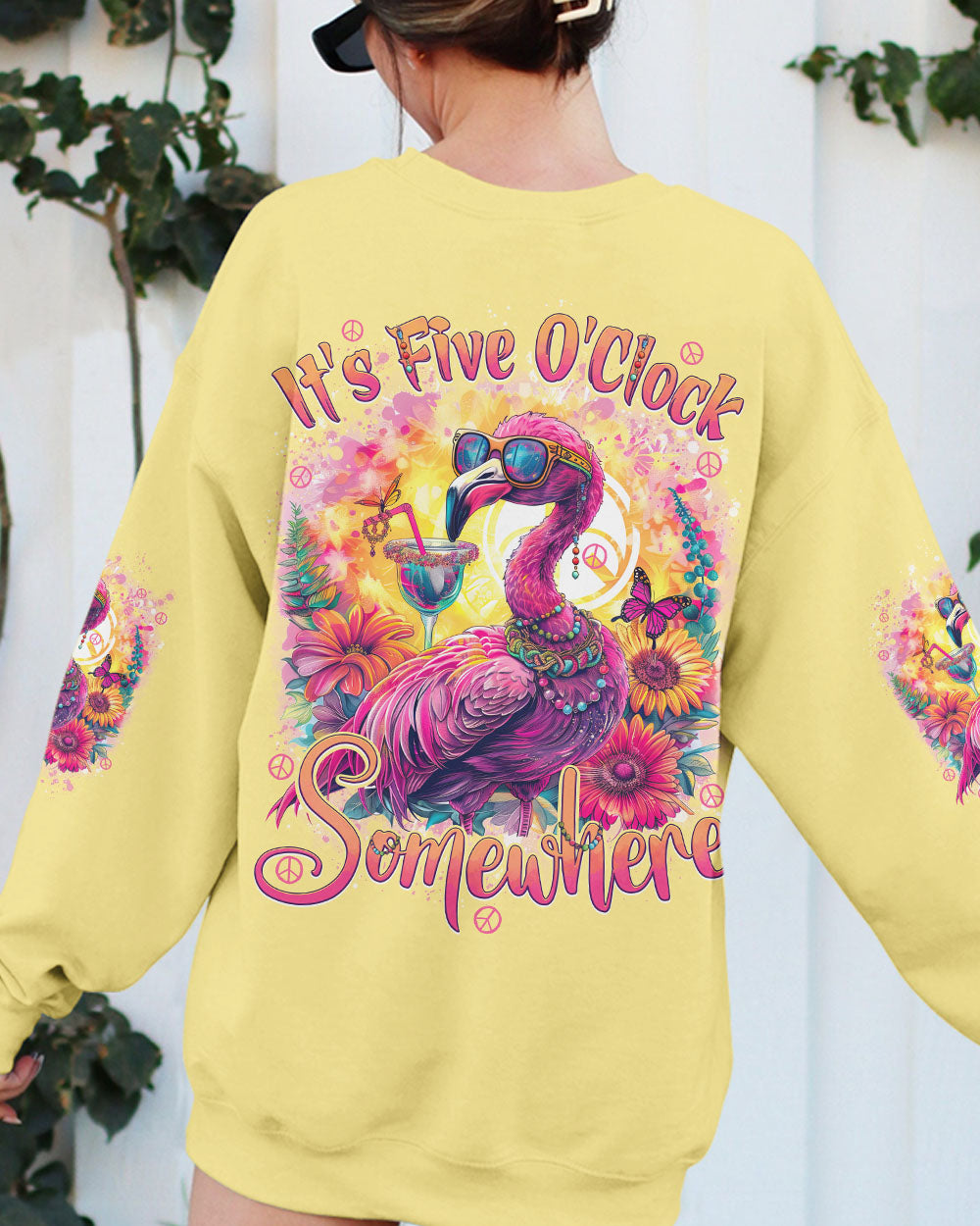IT'S 5 O CLOCK SOMEWHERE FLAMINGO ALL OVER PRINT - TYTD1004242