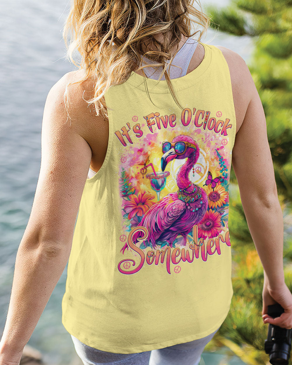 IT'S 5 O CLOCK SOMEWHERE FLAMINGO ALL OVER PRINT - TYTD1004242