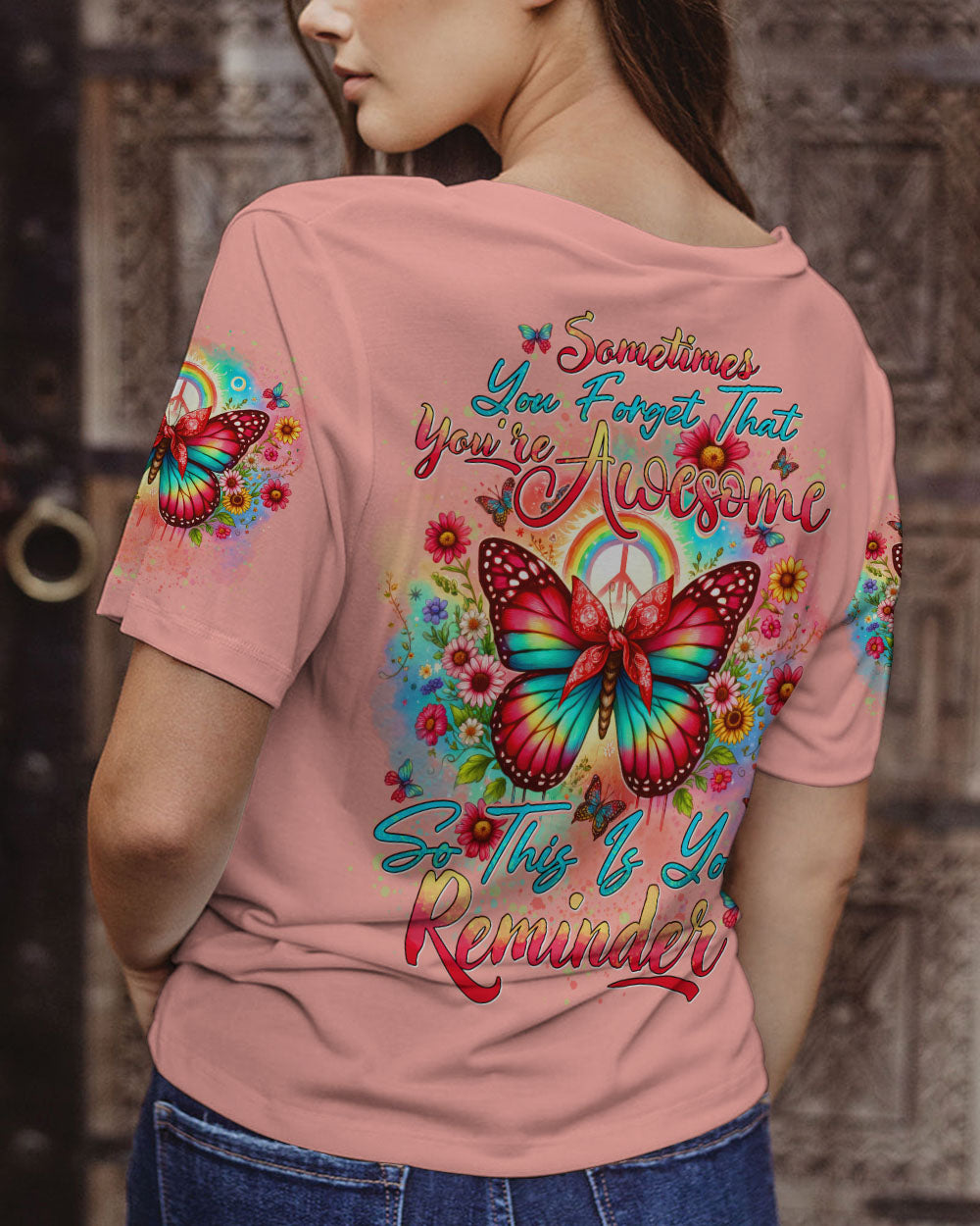 YOU'RE AWESOME BUTTERFLY TIE DYE ALL OVER PRINT - TYTD1006242