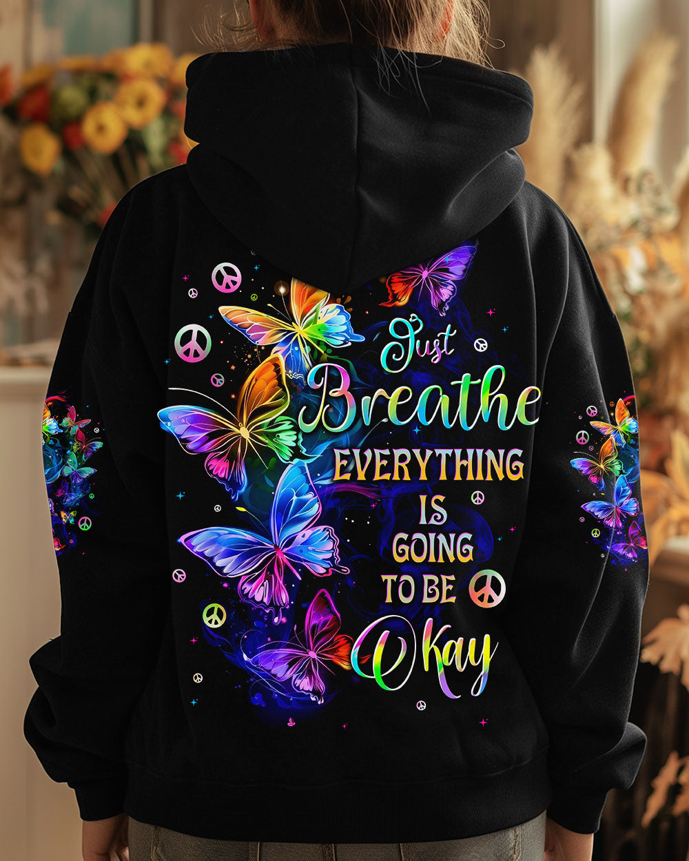 JUST BREATHE BUTTERFLIES ALL OVER PRINT - TYTD1010243