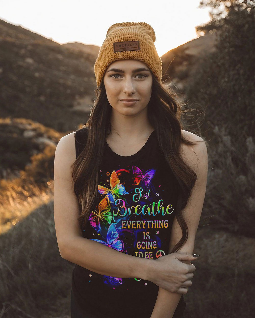 JUST BREATHE BUTTERFLIES ALL OVER PRINT - TYTD1010243