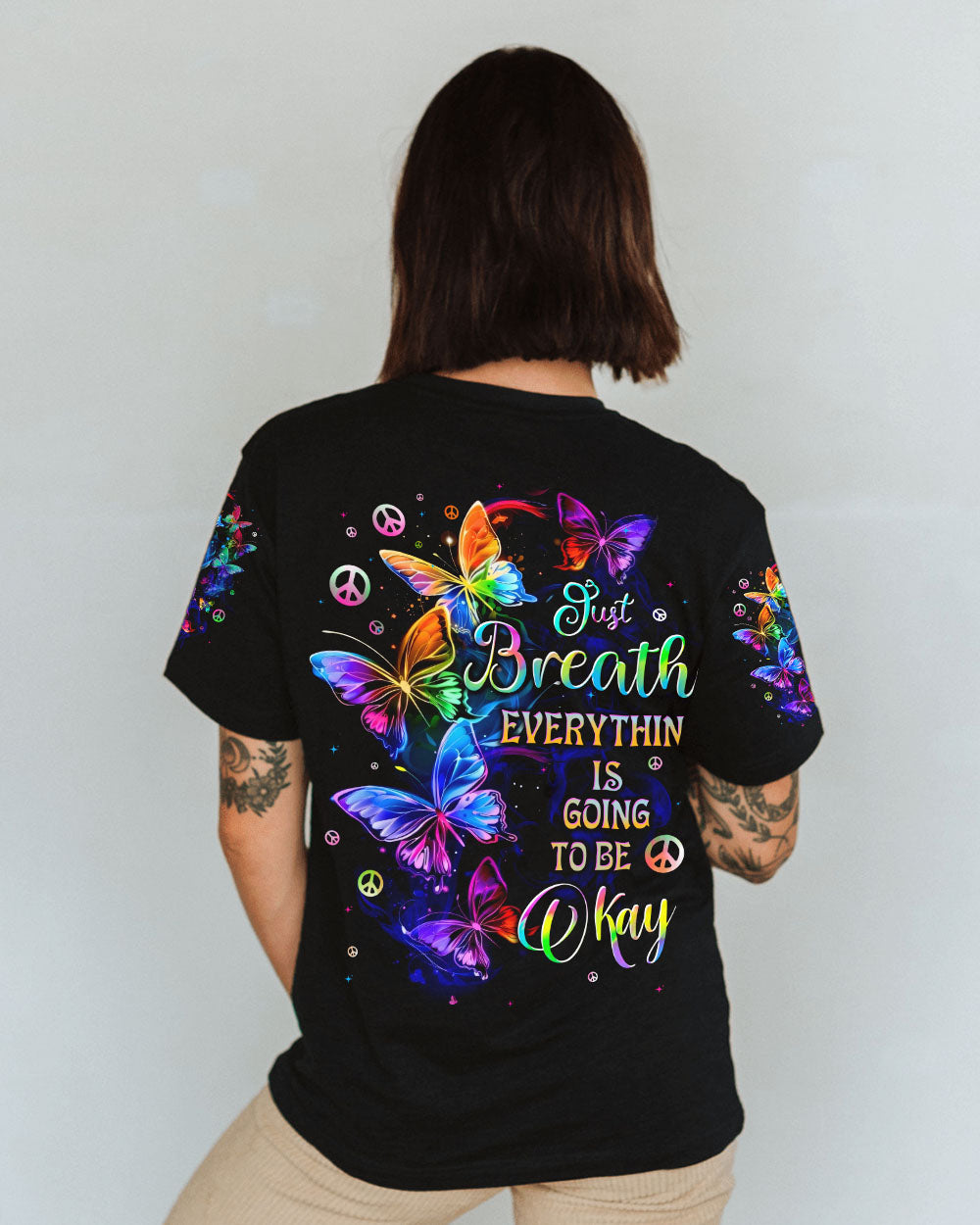 JUST BREATHE BUTTERFLIES ALL OVER PRINT - TYTD1010243