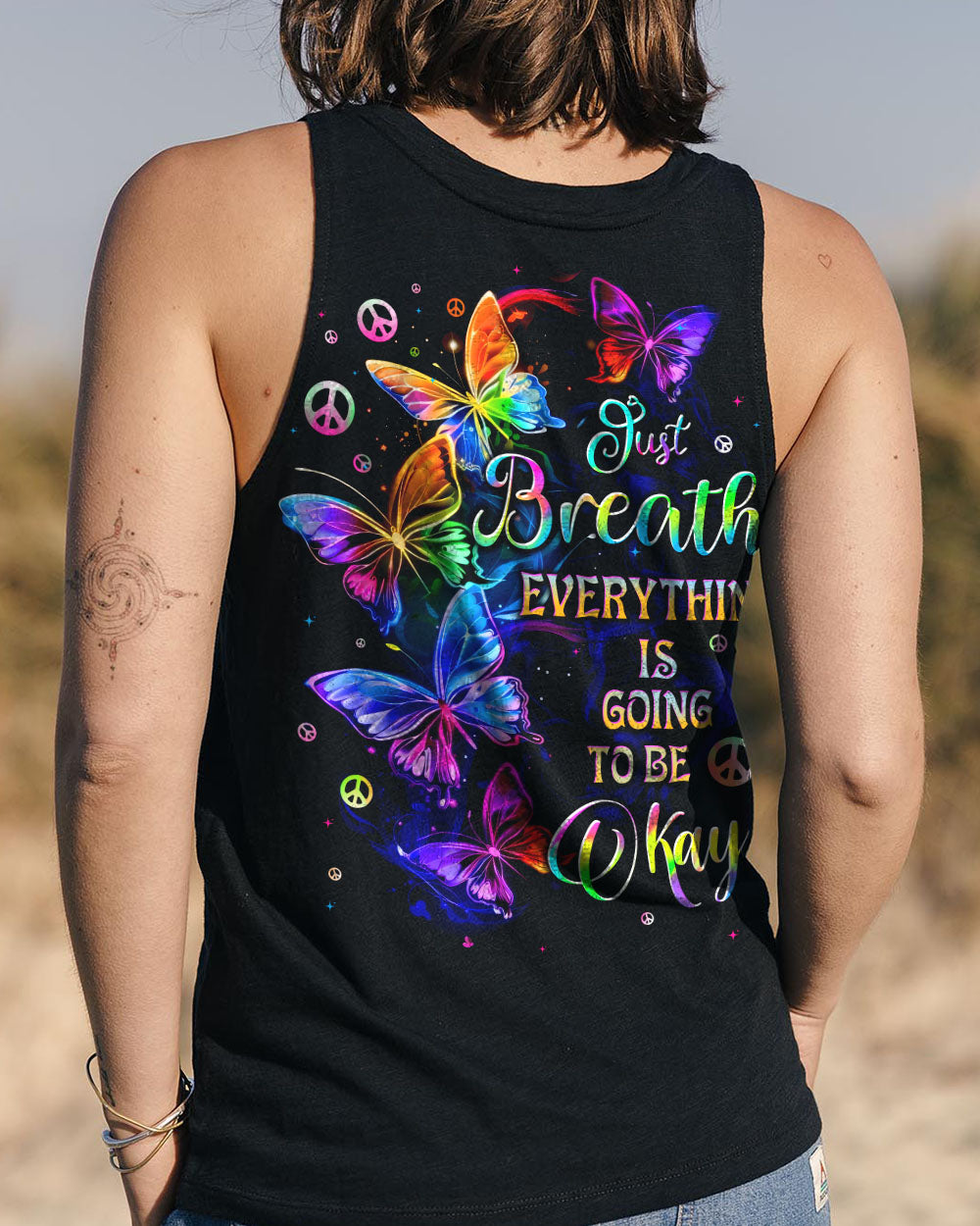 JUST BREATHE BUTTERFLIES ALL OVER PRINT - TYTD1010243