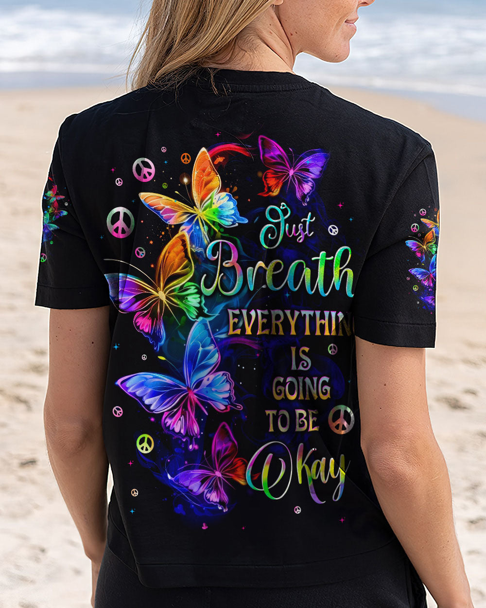 JUST BREATHE BUTTERFLIES ALL OVER PRINT - TYTD1010243