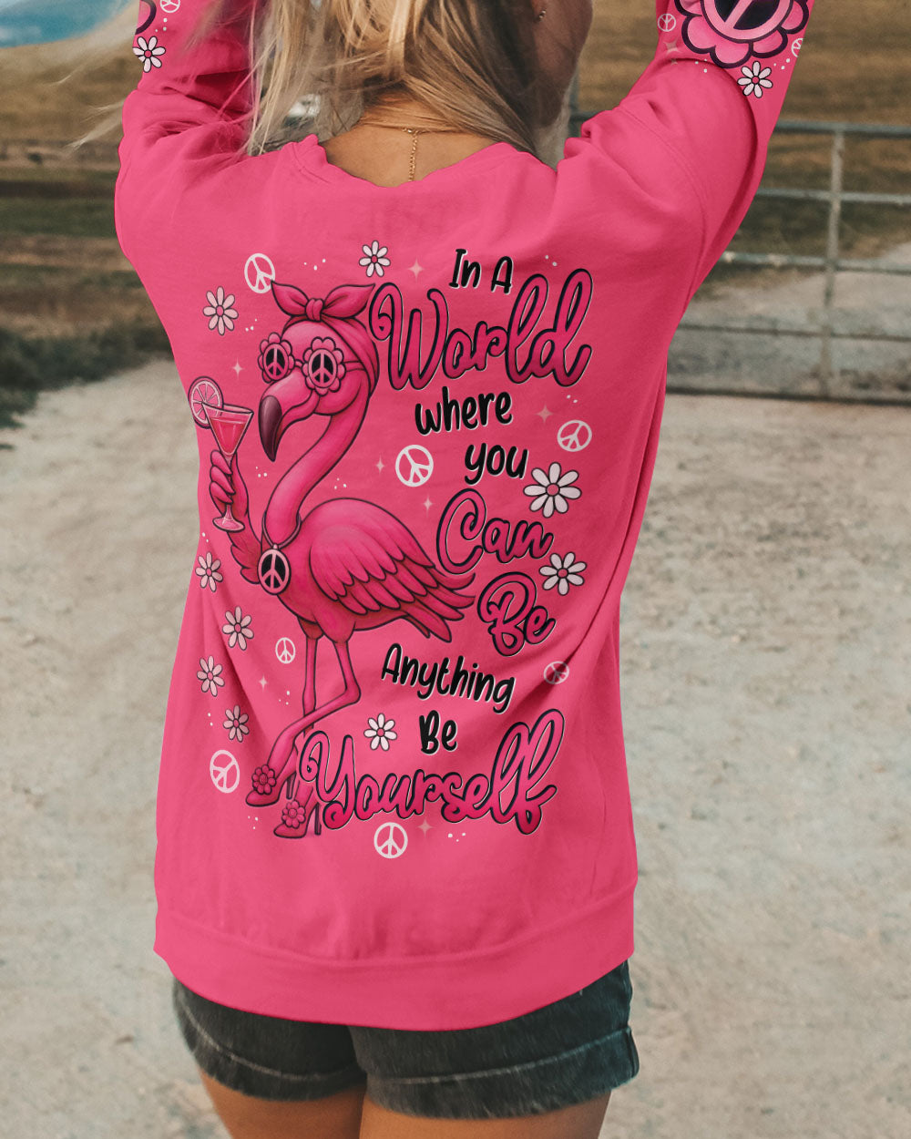 BE YOURSELF FLAMINGO ALL OVER PRINT - TYTD1106251