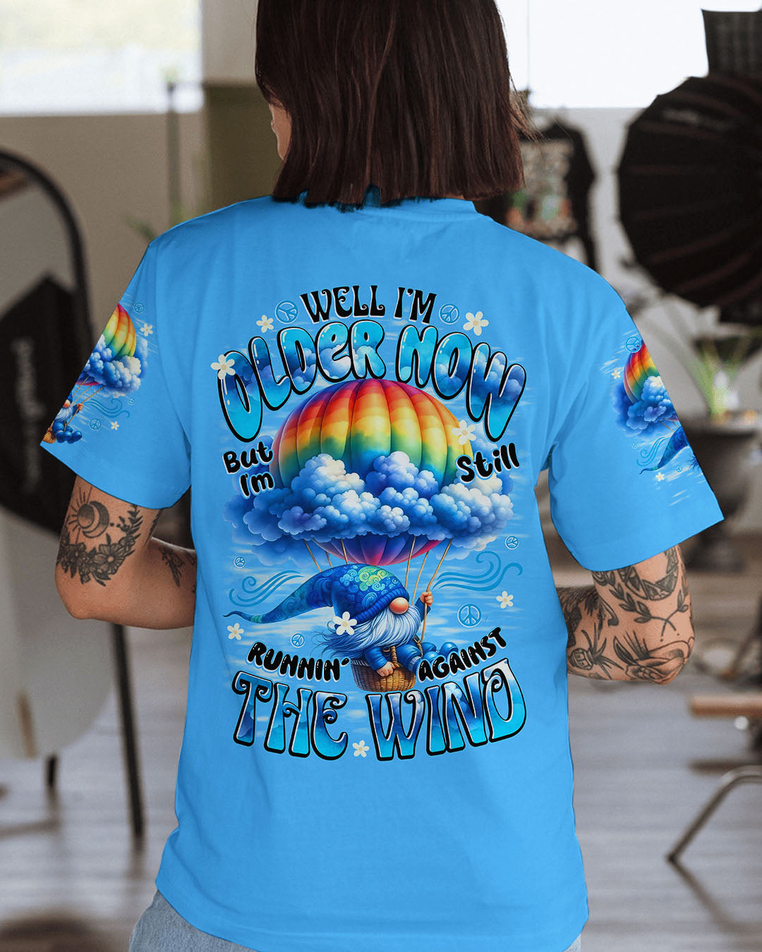 RUNNING AGAINST THE WIND GNOME ALL OVER PRINT - TYTD1109251