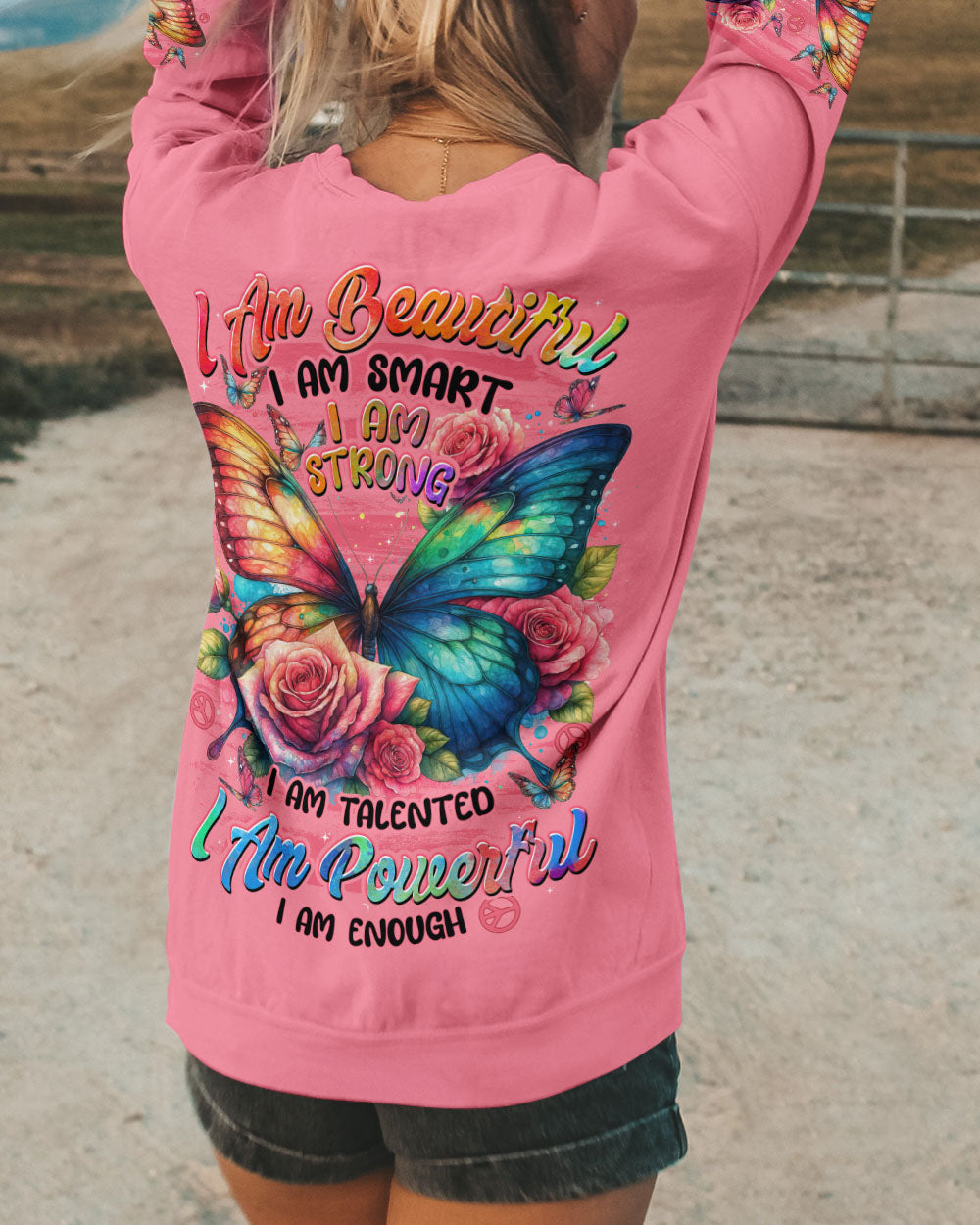 I AM STRONG BUTTERFLY ALL OVER PRINT - TYTD1209251