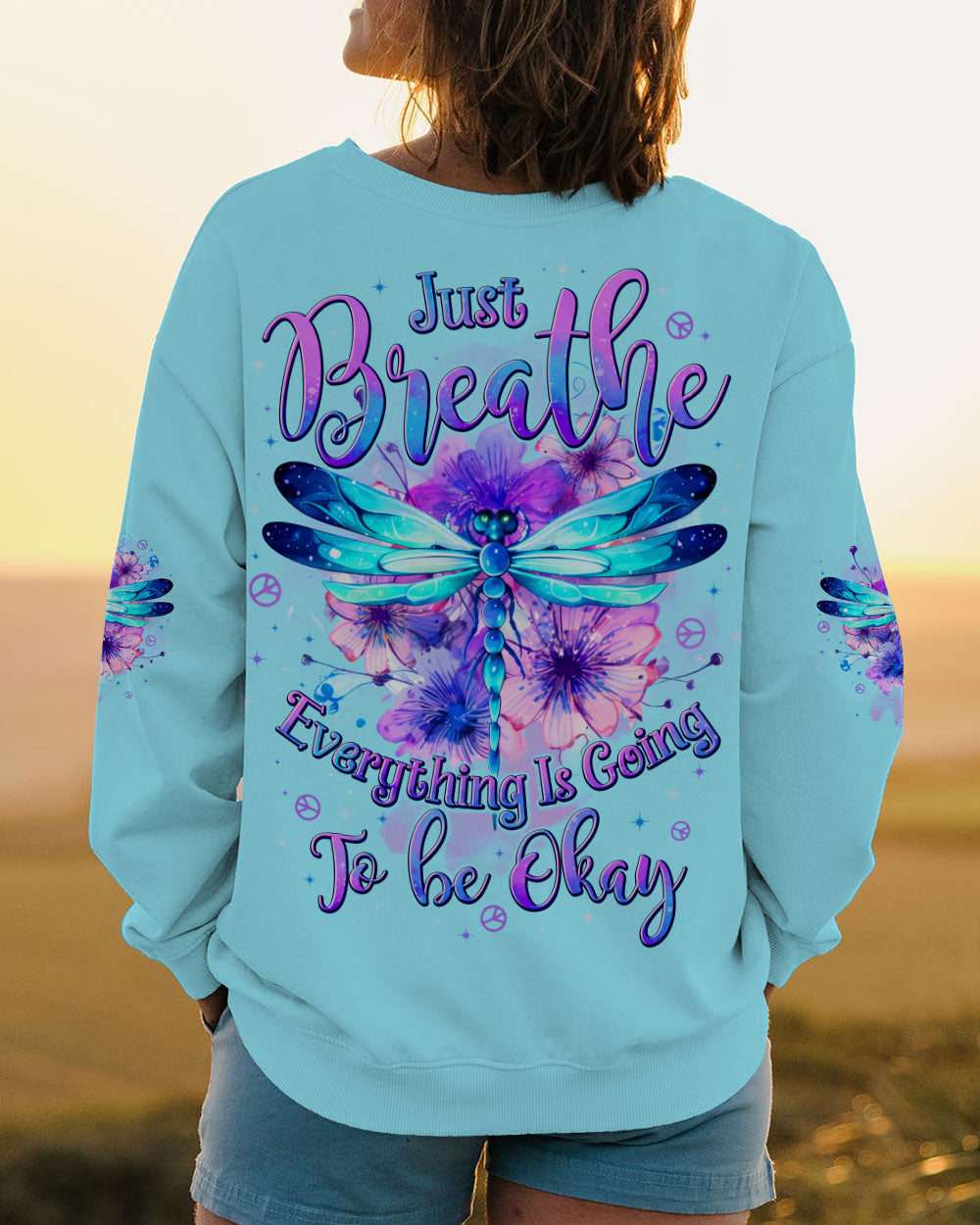 JUST BREATHE DRAGONFLY ALL OVER PRINT - TYTD1303253