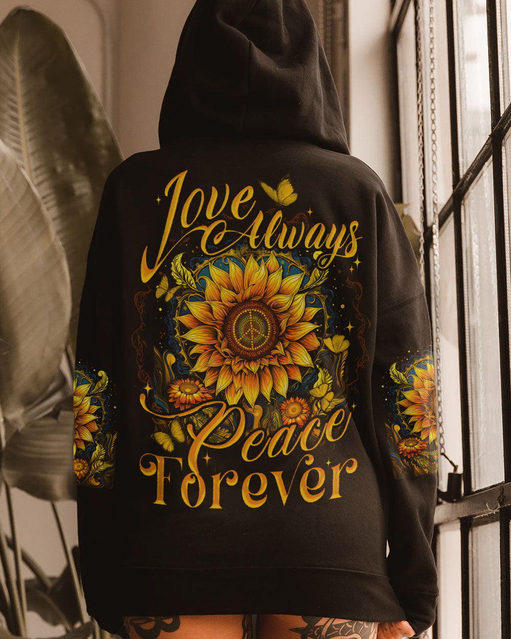 PEACE FOREVER SUNFLOWER ALL OVER PRINT - TYTD1307232