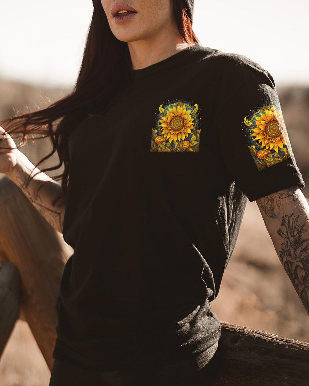 PEACE FOREVER SUNFLOWER ALL OVER PRINT - TYTD1307232