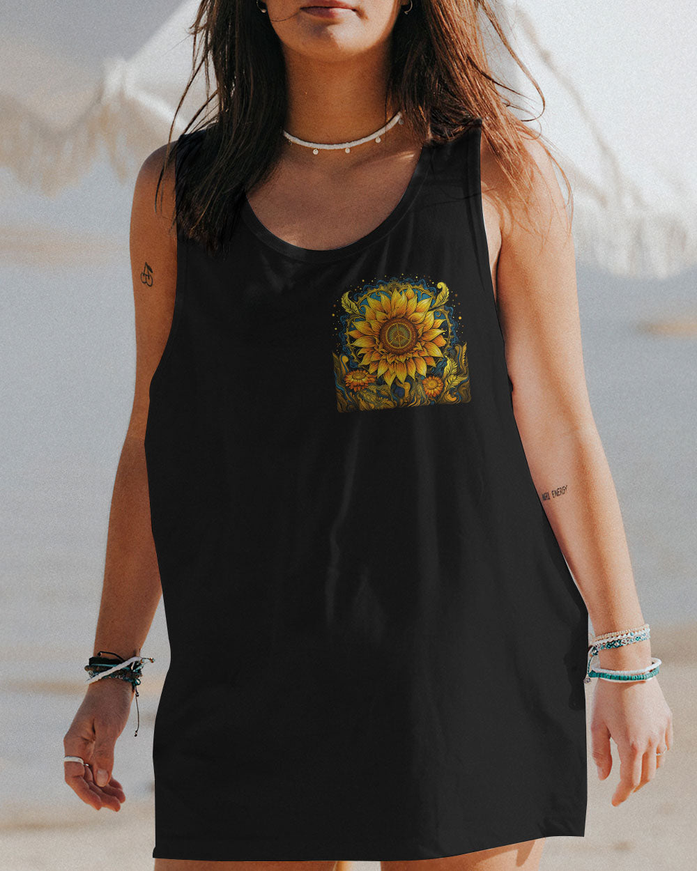 PEACE FOREVER SUNFLOWER ALL OVER PRINT - TYTD1307232