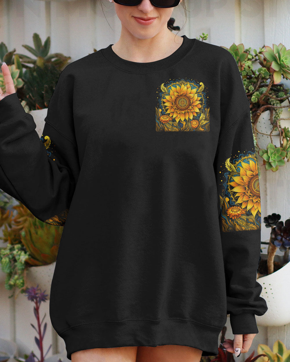 PEACE FOREVER SUNFLOWER ALL OVER PRINT - TYTD1307232