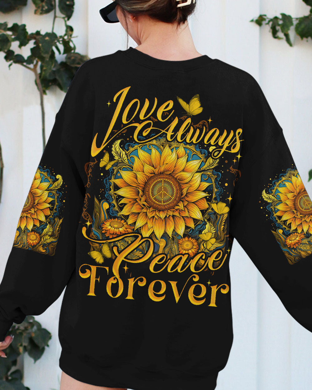 PEACE FOREVER SUNFLOWER ALL OVER PRINT - TYTD1307232