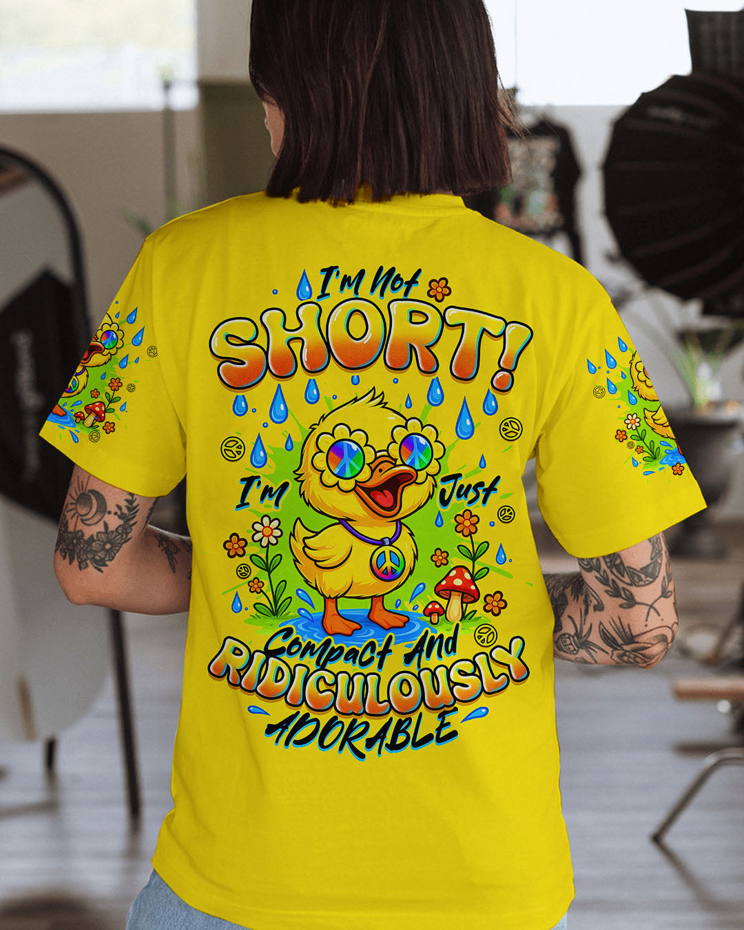I'M NOT SHORT DUCK HIPPIE ALL OVER PRINT - TYTD1308252