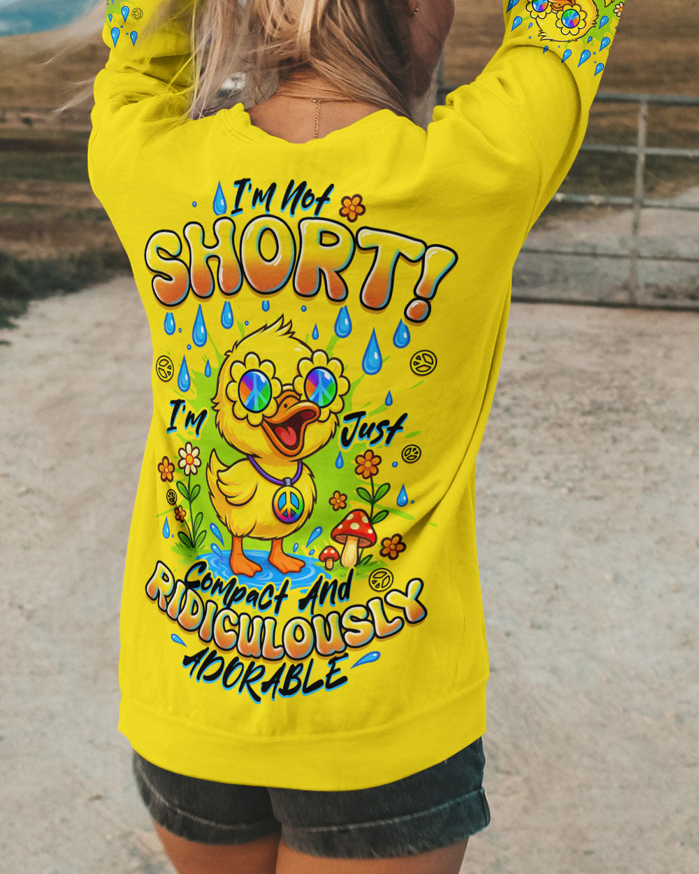 I'M NOT SHORT DUCK HIPPIE ALL OVER PRINT - TYTD1308252