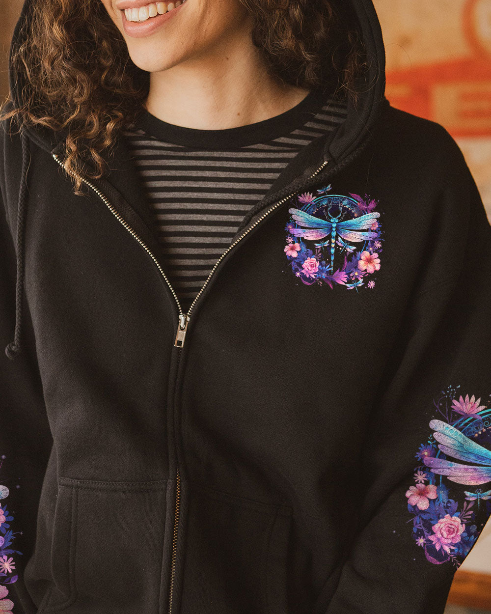 BEHIND EVERY GREAT WOMAN DRAGONFLY ALL OVER PRINT - TYTD1309233
