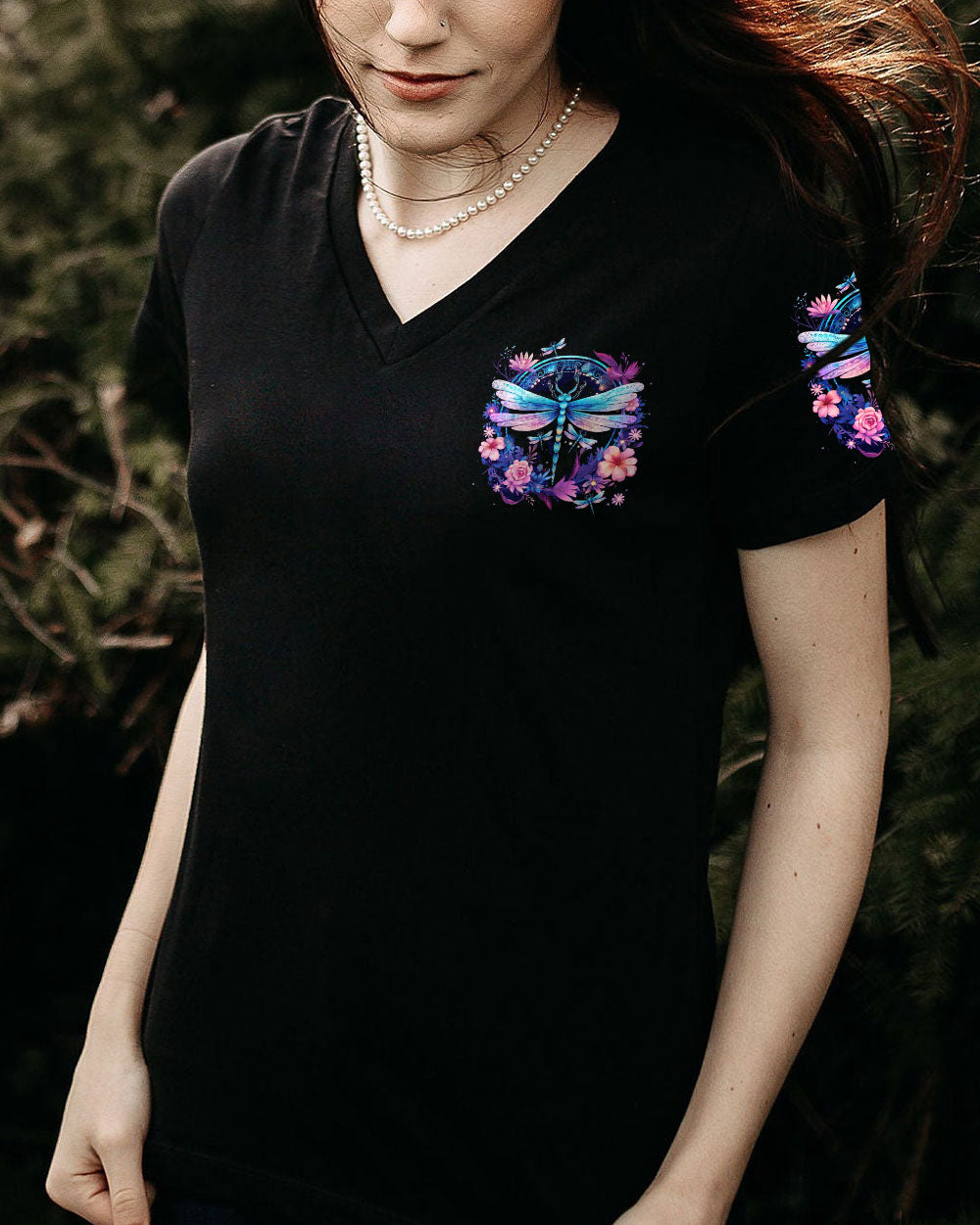 BEHIND EVERY GREAT WOMAN DRAGONFLY ALL OVER PRINT - TYTD1309233