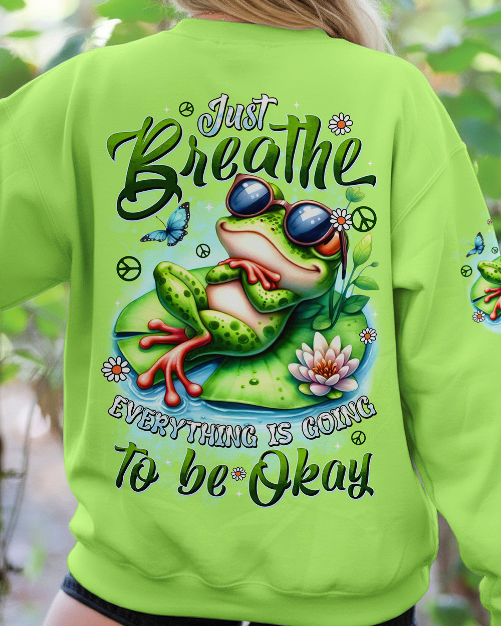 JUST BREATHE FROG ALL OVER PRINT - TYTD1312251