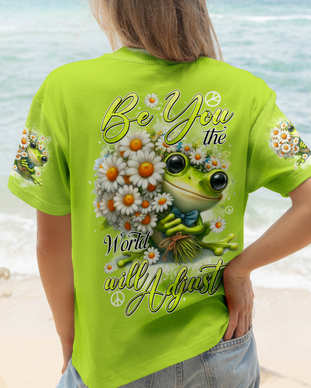 BE YOU THE WORLD WILL ADJUST FROG ALL OVER PRINT - TYTD1512251